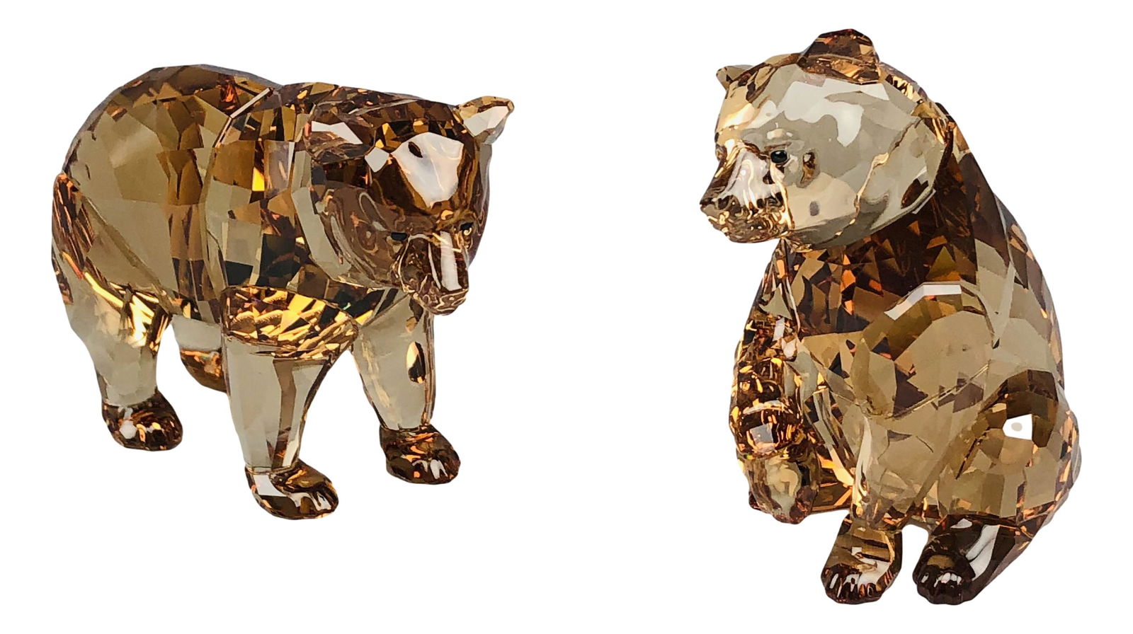 Swarovski Crystal Bear Cubs Glass Figurine w Box (1 of 4)