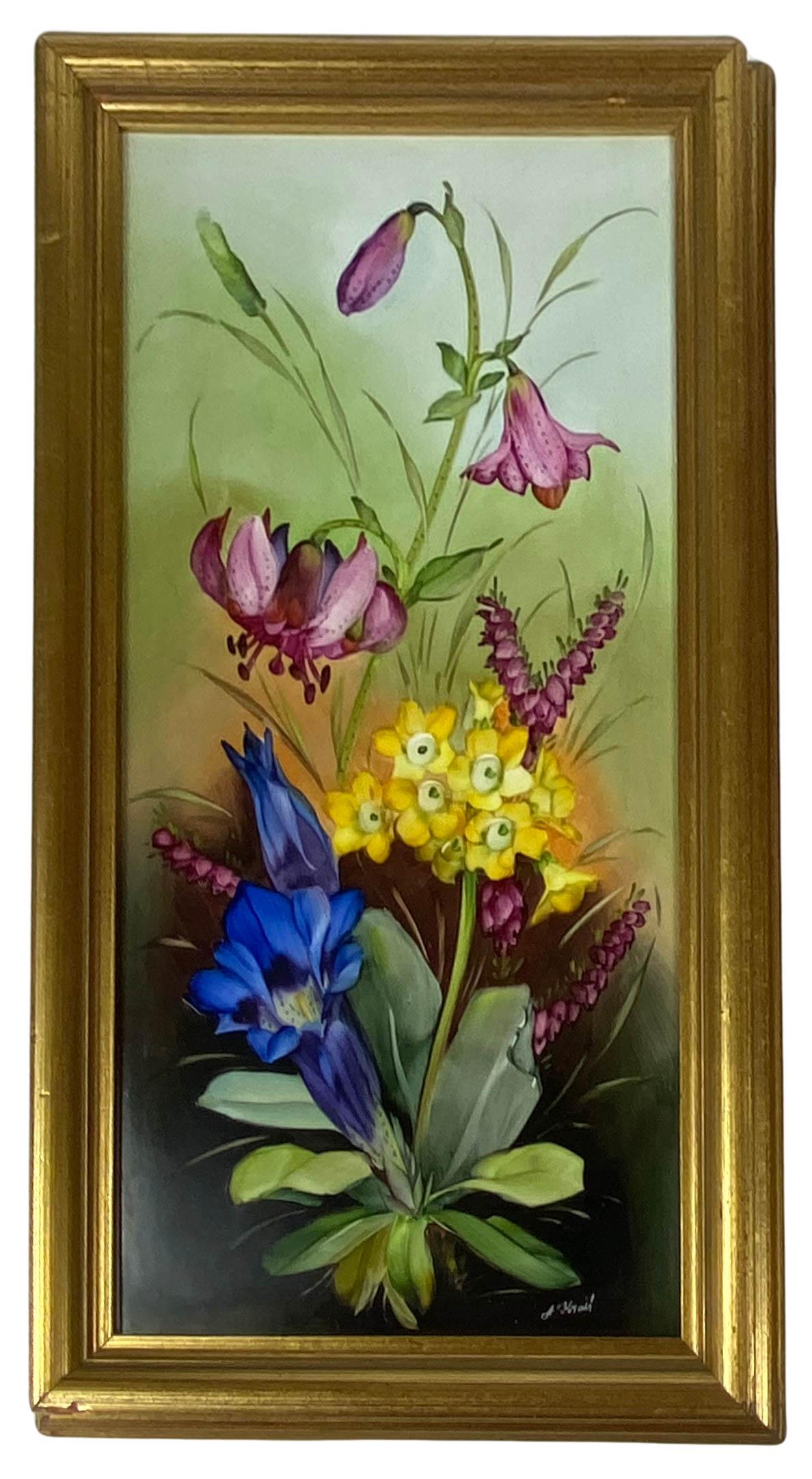 Artist Signed Mettlach Painted Porcelain Plaques (1 of 4)