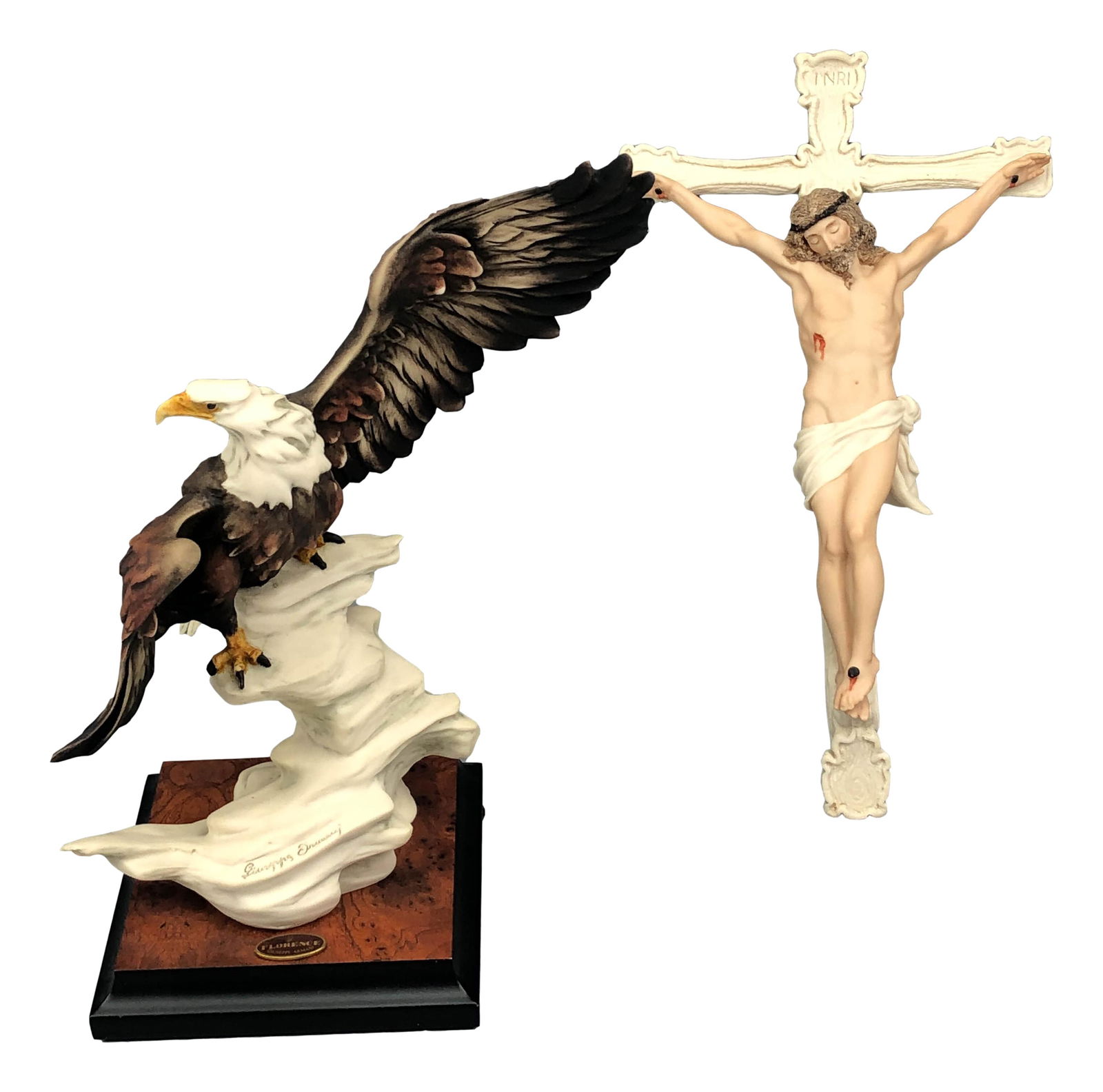 Armani Eagle on Rock & Jesus Crucifixion Figurine (1 of 5)