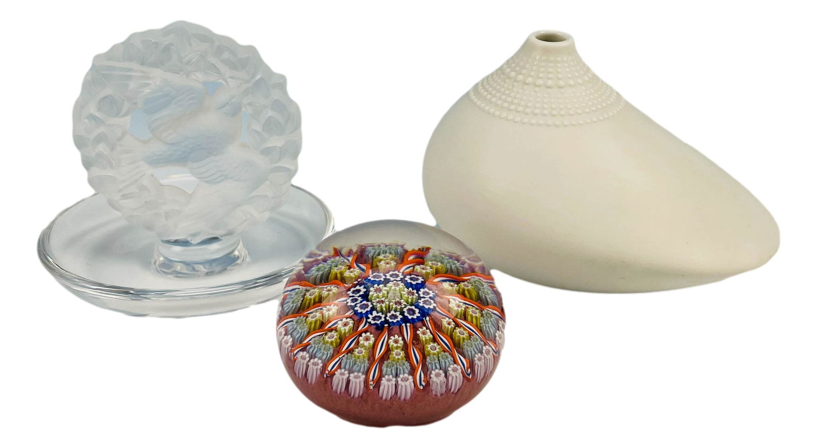 Lalique Dish Rosenthal Vase Murano Paperweight Lot (1 of 7)