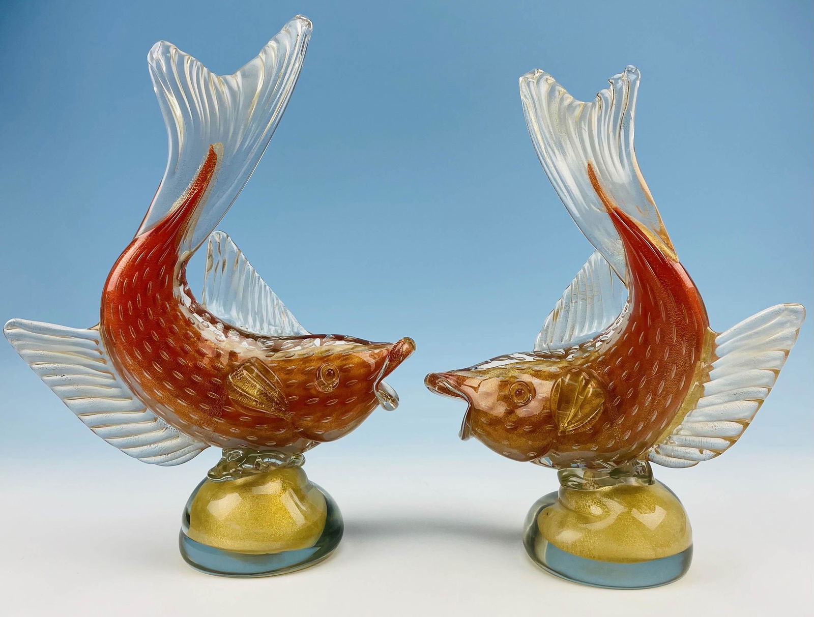 Murano Barbini Cased Art Glass Fish Sculptures x 2 (1 of 5)