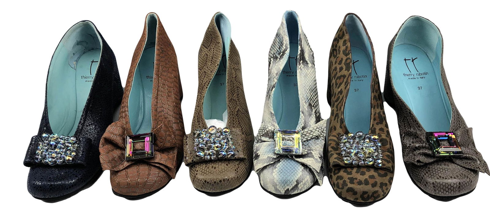 Thierry Rabotin Swarovski Leather Suede Wedge LOT (1 of 8)