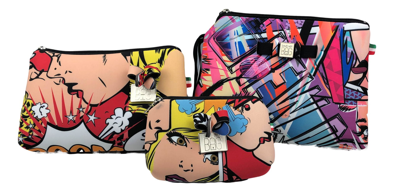 Save My Bag Italian Graffiti & Comic Pouch 3pc LOT (1 of 9)