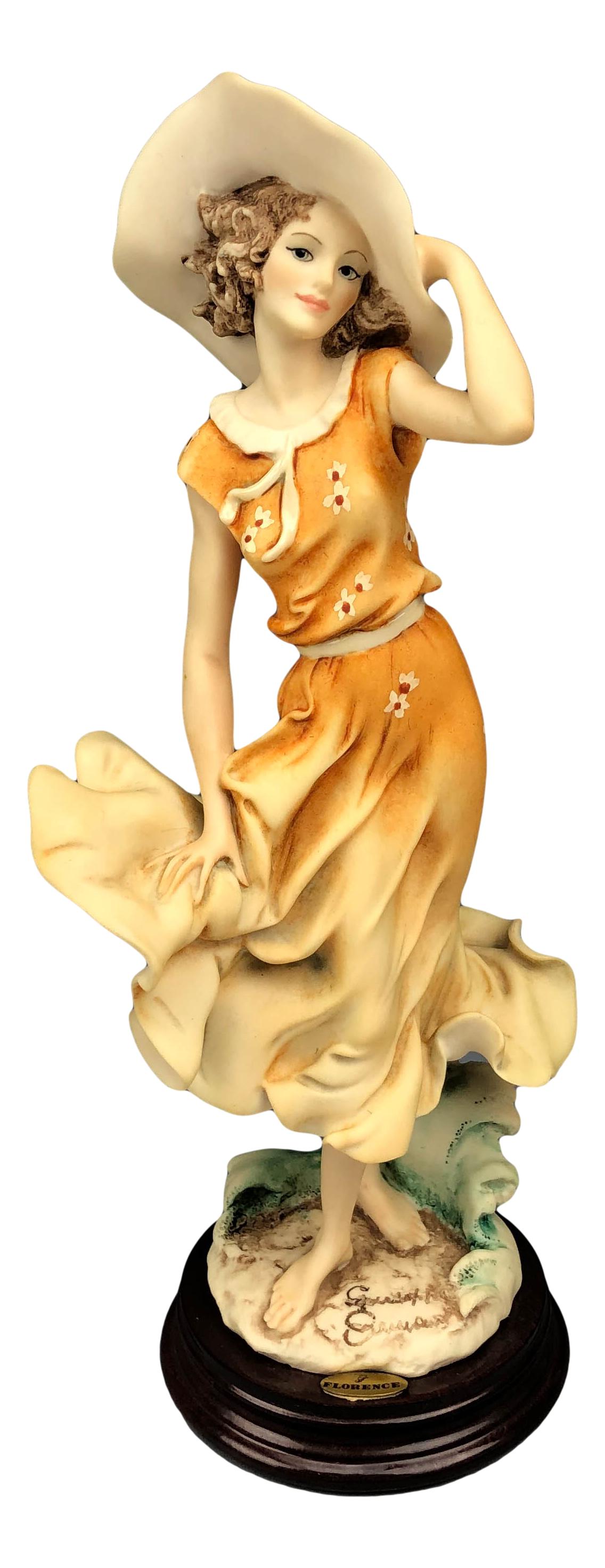Armani April 0121C Girl Hat Yellow Dress Figurine (1 of 4)