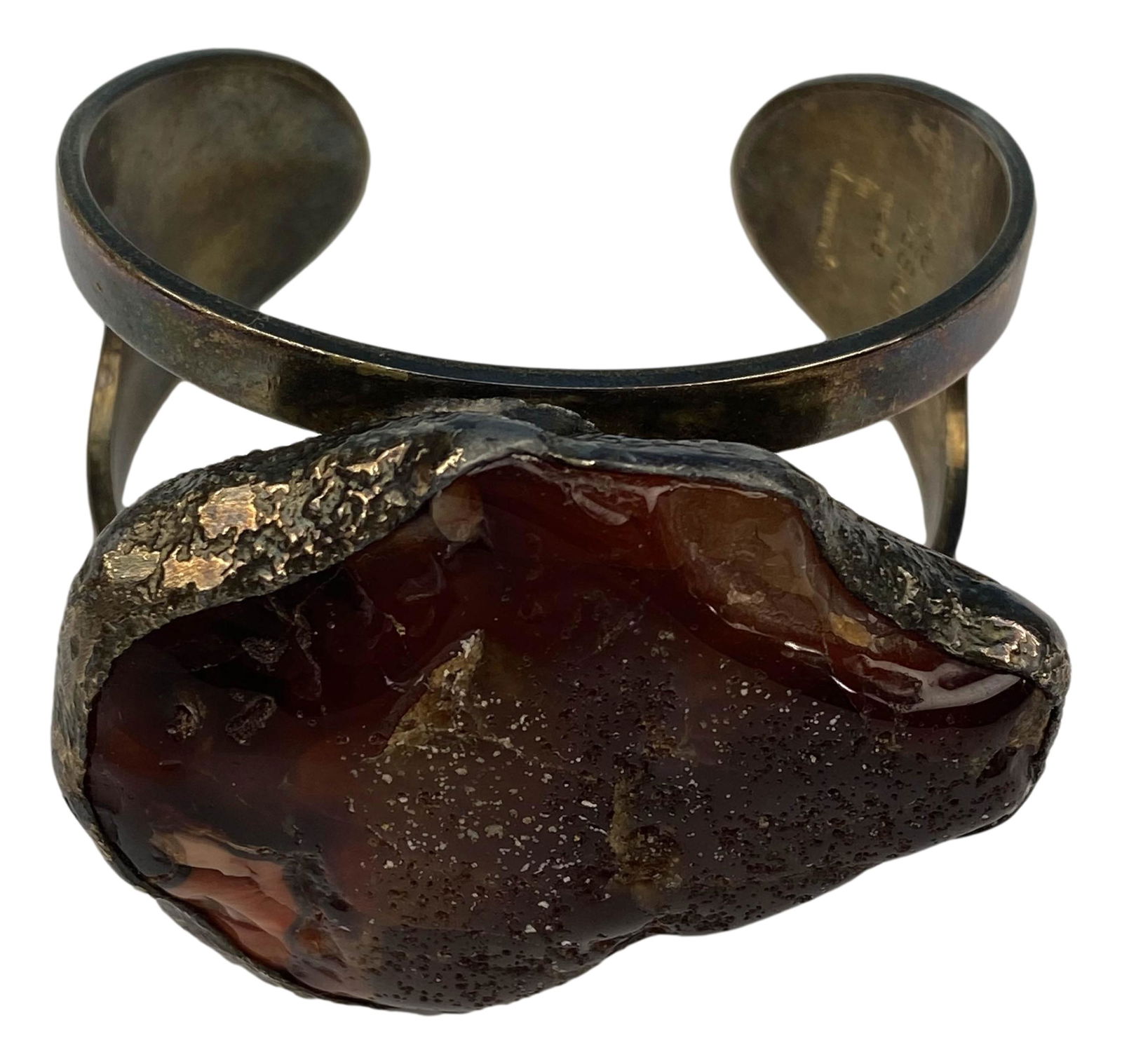 AD Design Danish Mid Century Agate Cuff Bracelet (1 of 3)