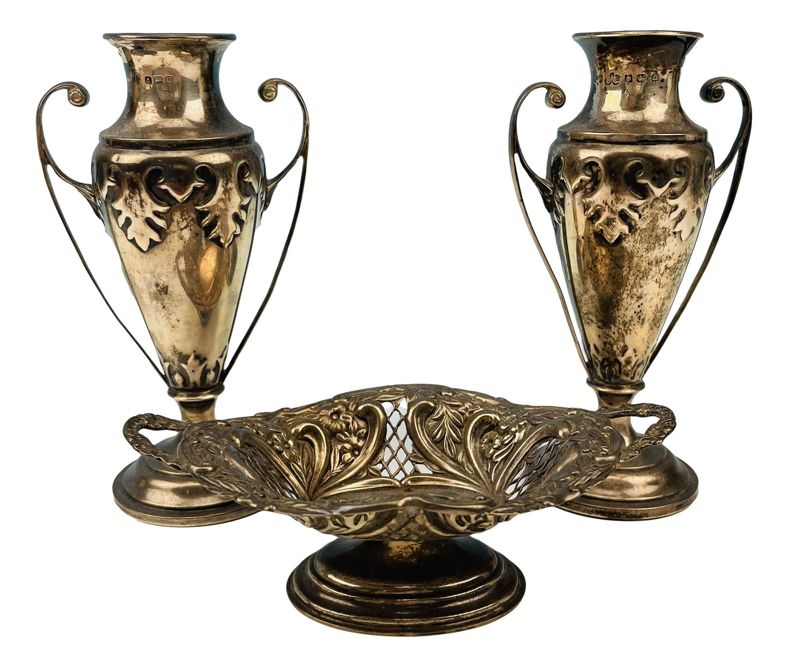 Estate Lot English Sterling Silver Vase Urn Dish (1 of 4)