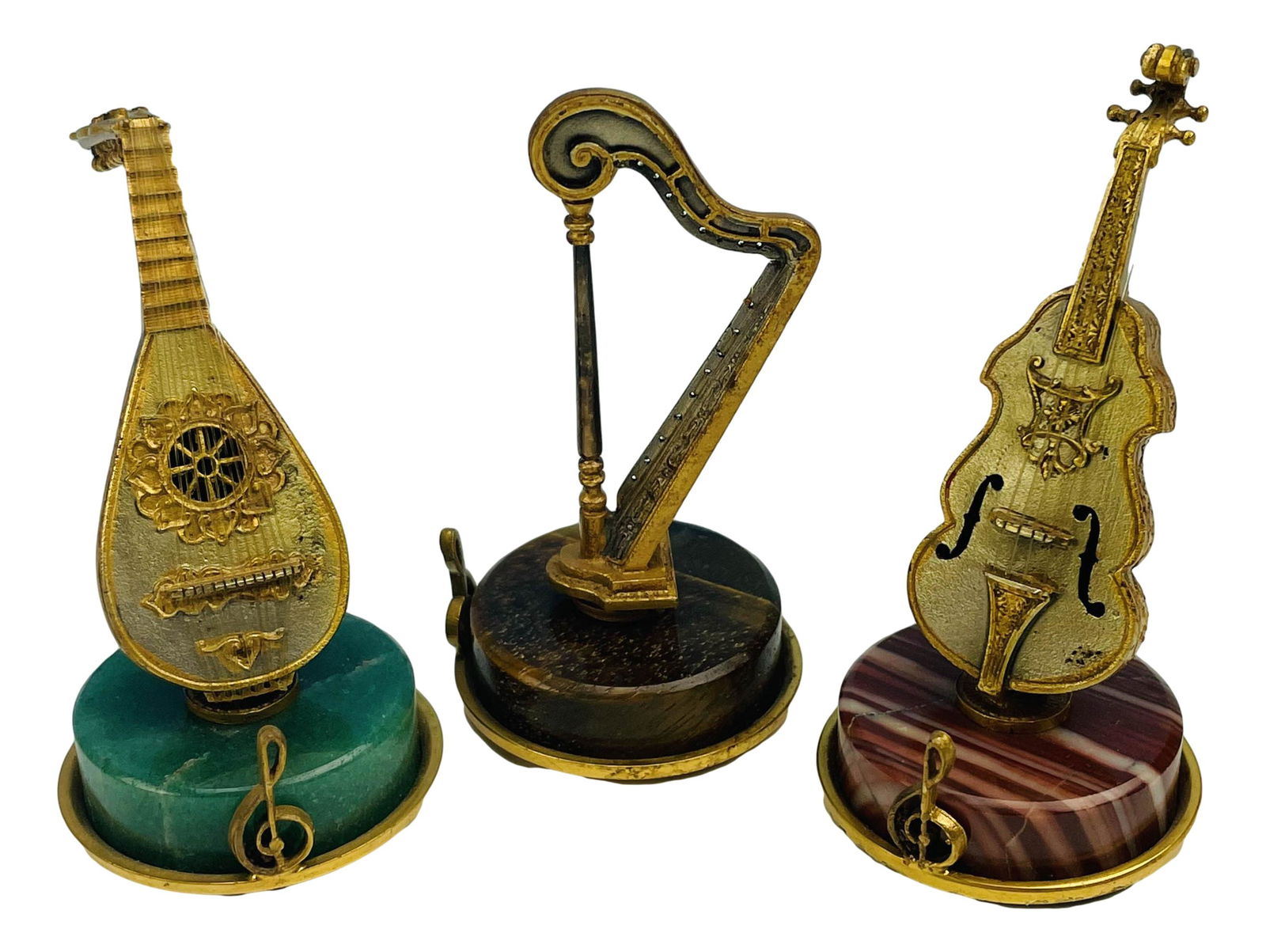 800 Gilt Silver Musical Instrument Card Holder x 3 (1 of 5)