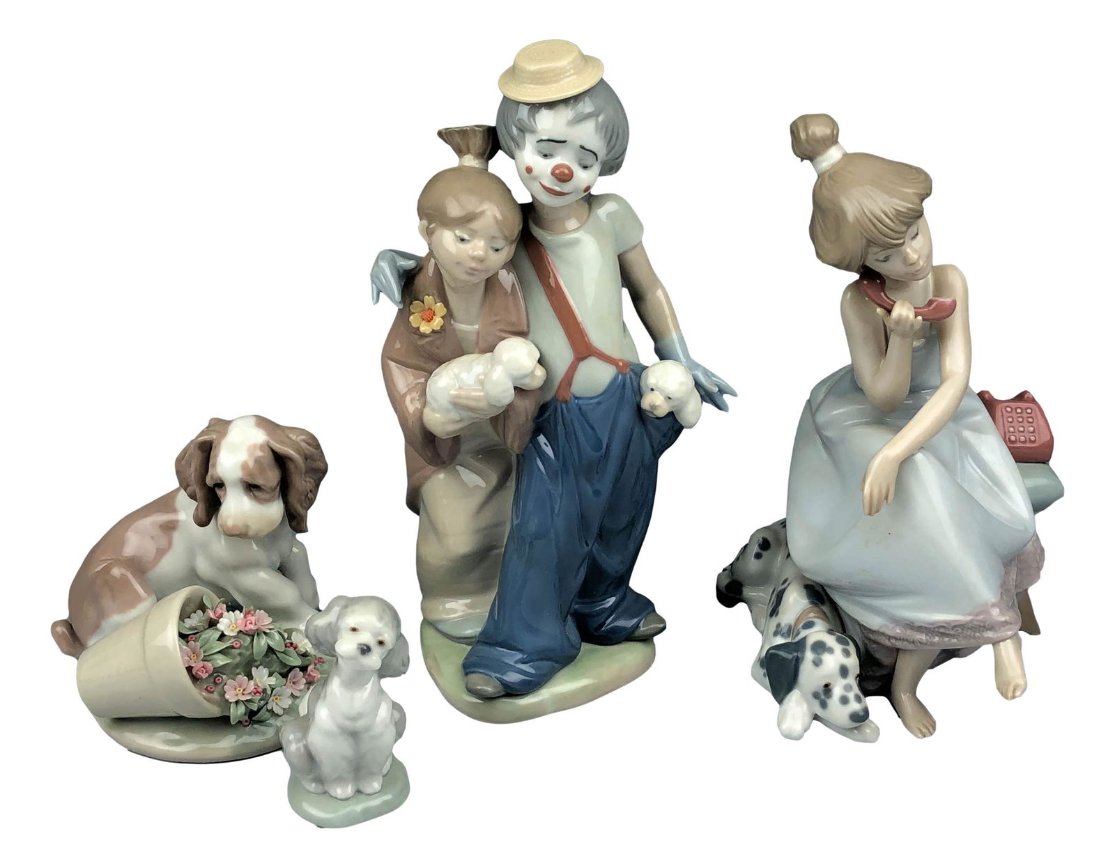 Collection Lladro Girl Clown Dog Figurine 4pc LOT (1 of 7)