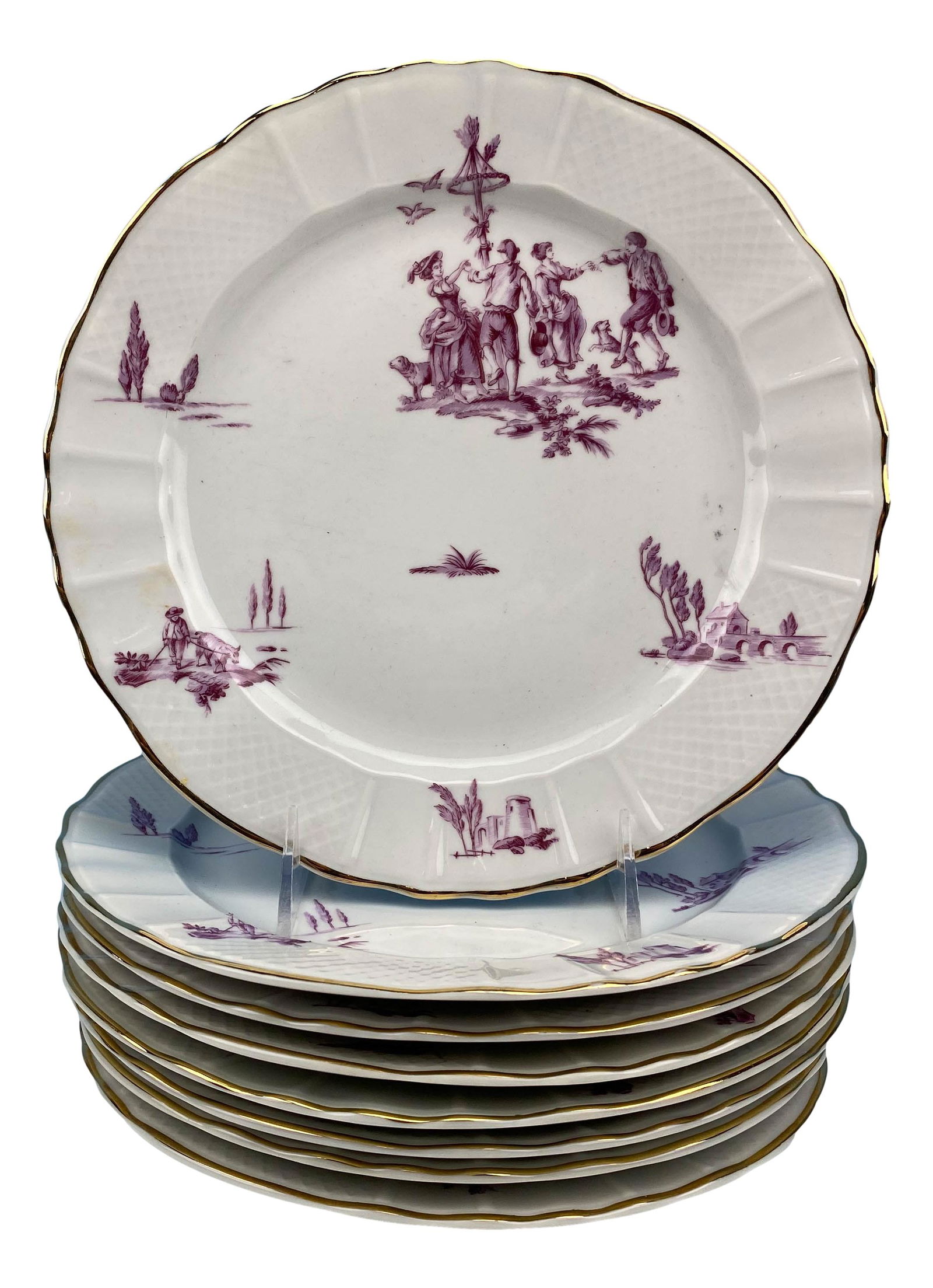Limoges Bernardaud Co Porcelain 9 1/2" Plate 8 pc (1 of 4)