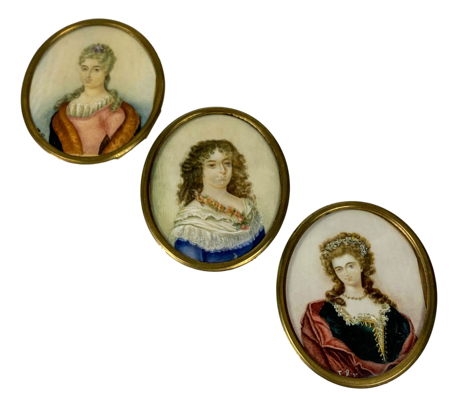 Estate Lot 3 Antique Victorian Miniature Portraits (1 of 5)