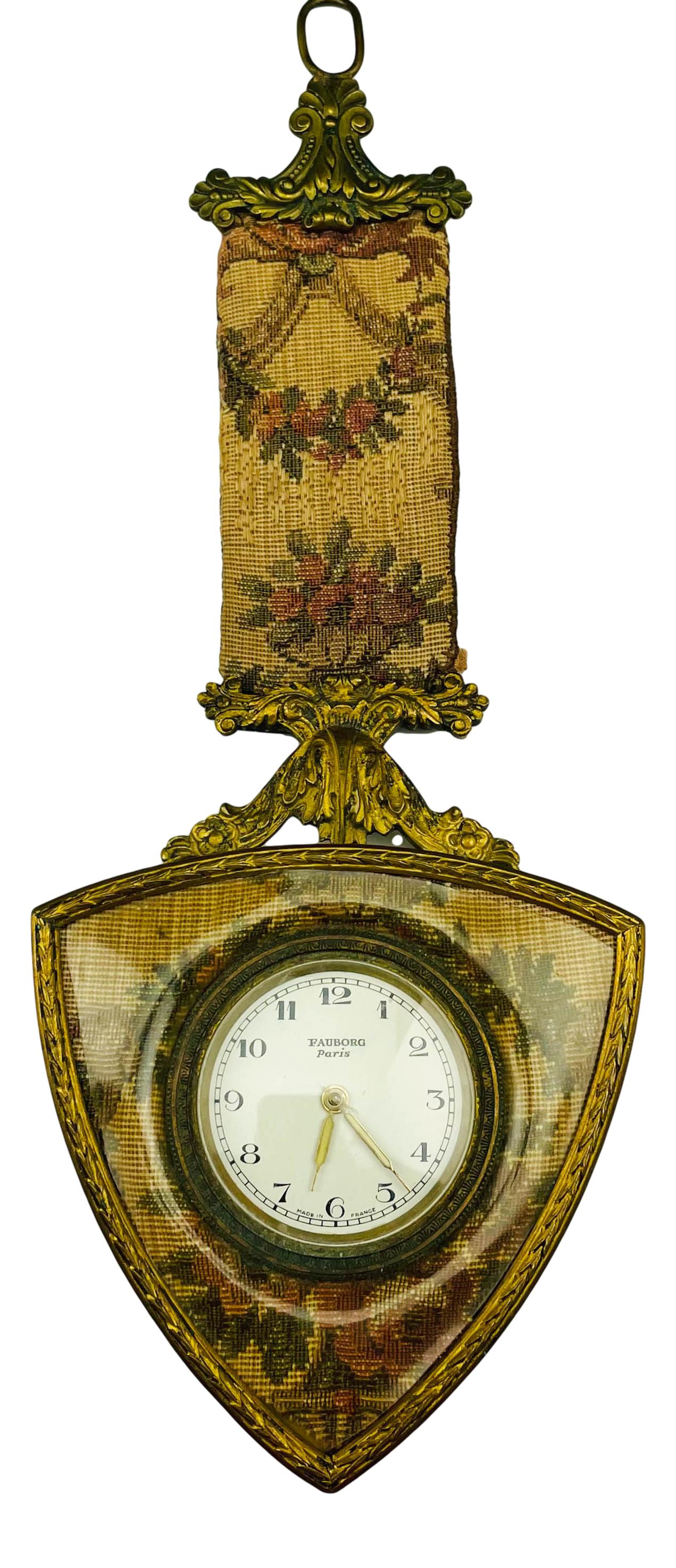 Antique Butler Bell Pull w/ Fauborg Wind Up Clock (1 of 5)