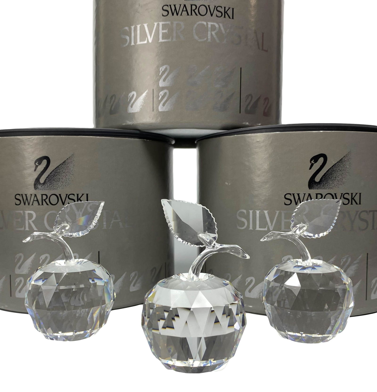 Swarovski Crystal Apple Figurine Box & COA 3pc LOT (1 of 4)