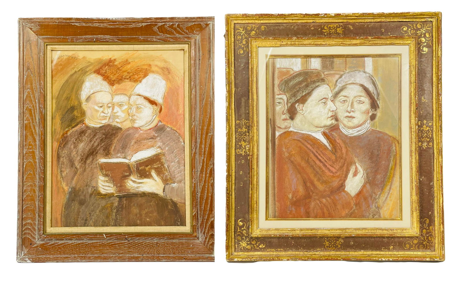 Lillian Freiman 1908-1986 Mixed Media Painting x 2 (1 of 10)