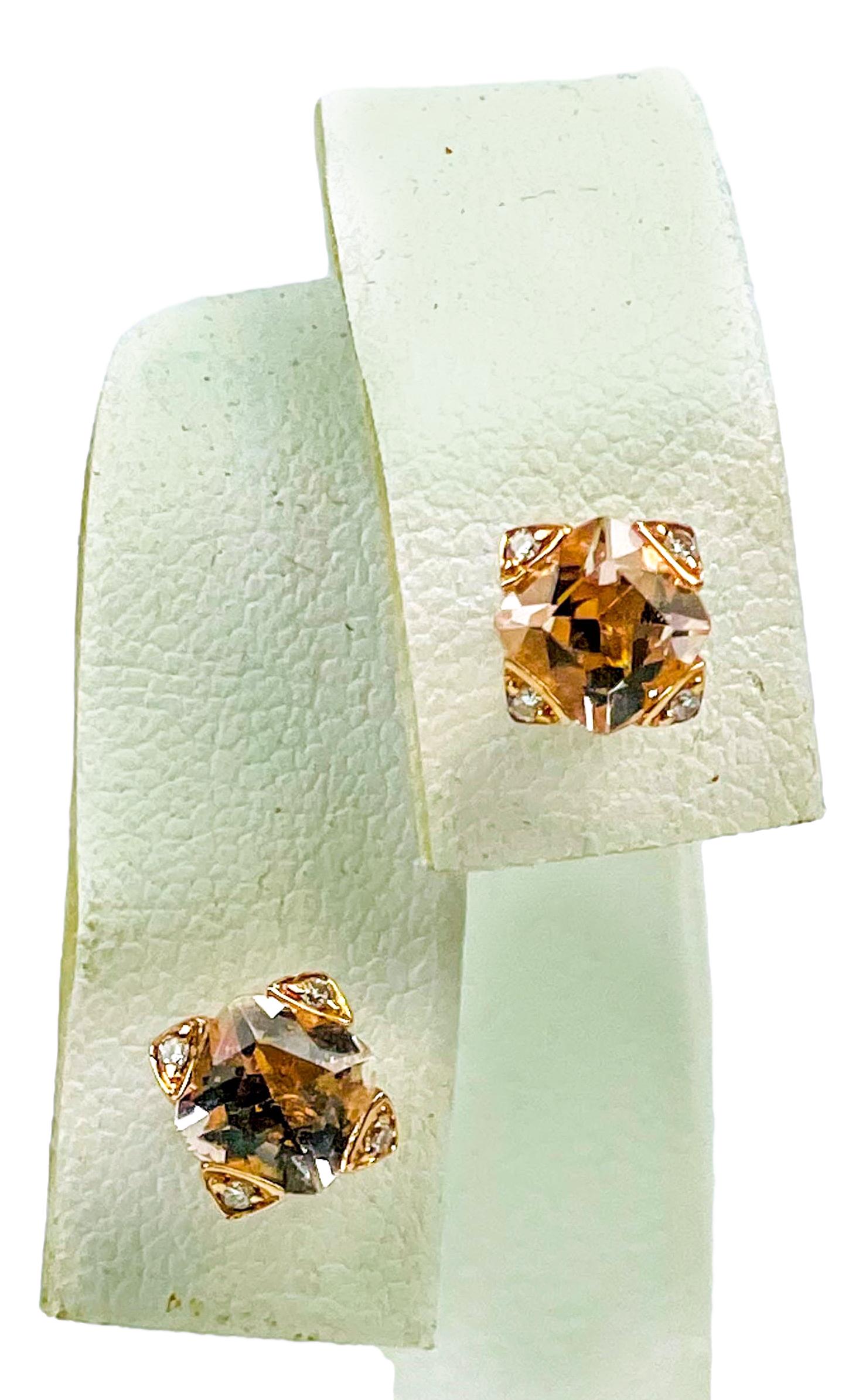 Le Vian 14K Gold Diamond Morganite Lady's Earrings (1 of 3)