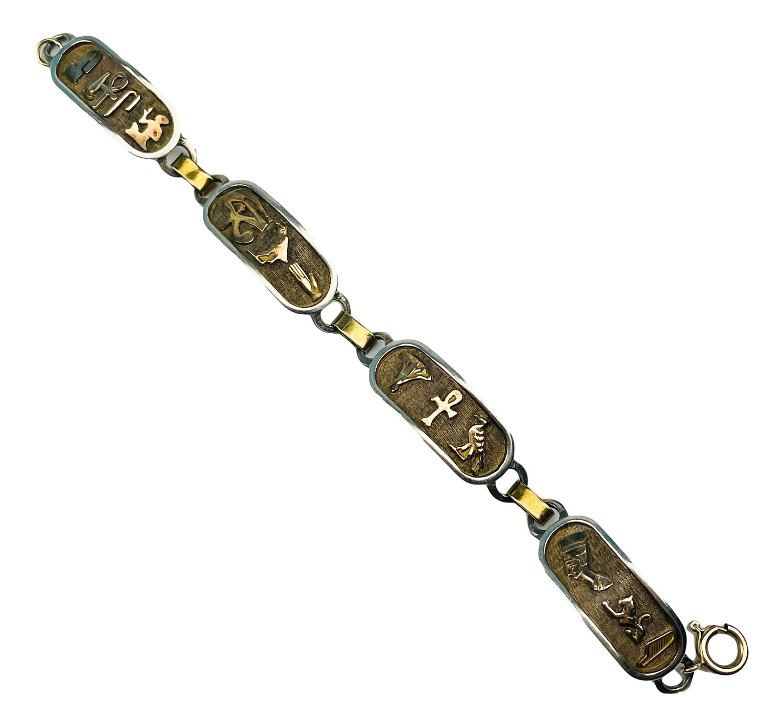 Sterling Silver Gold Filled Hieroglyphics Bracelet (1 of 3)