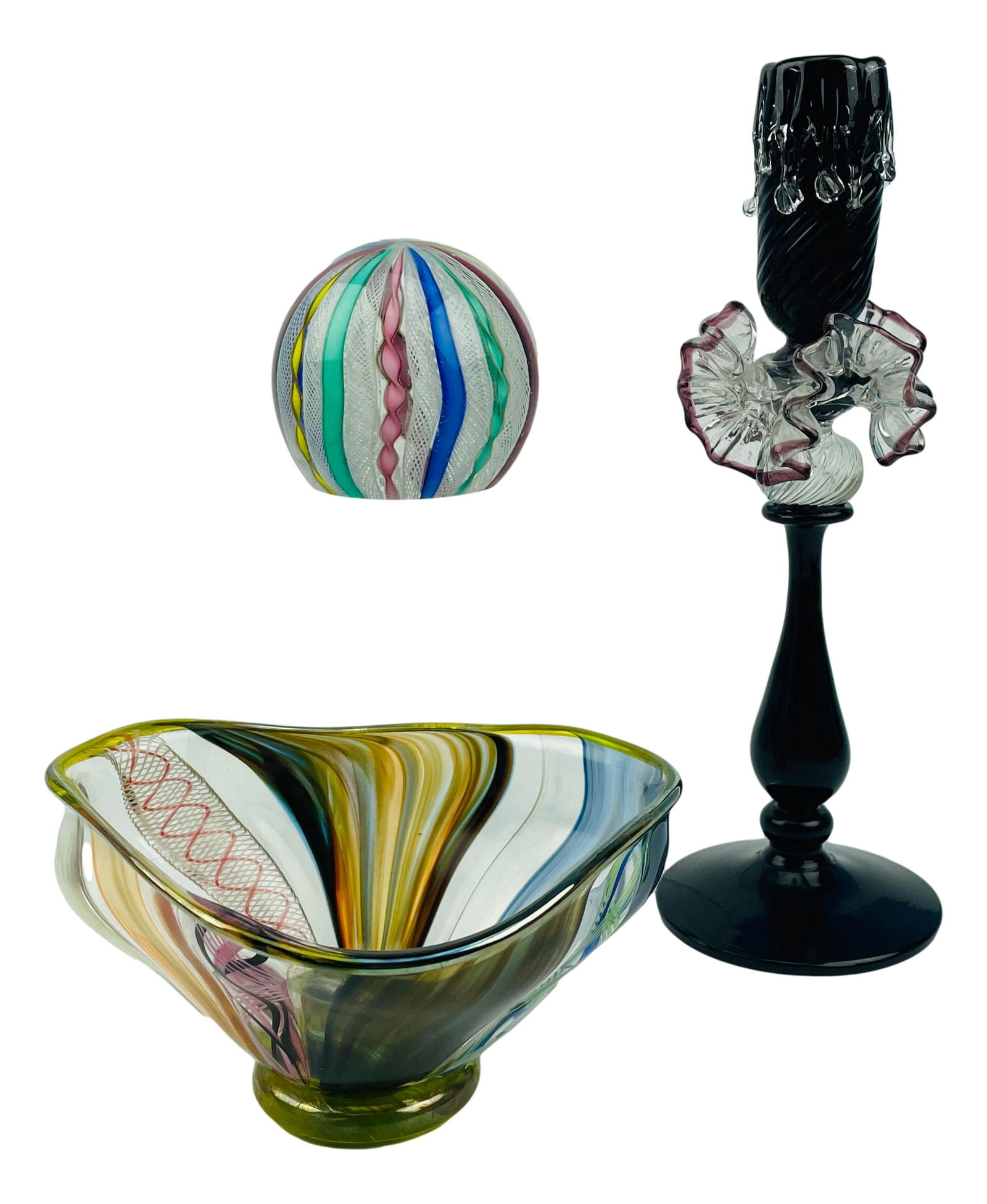 Murano Latticino Salviati Studio Art Glass 3pc LOT (1 of 7)