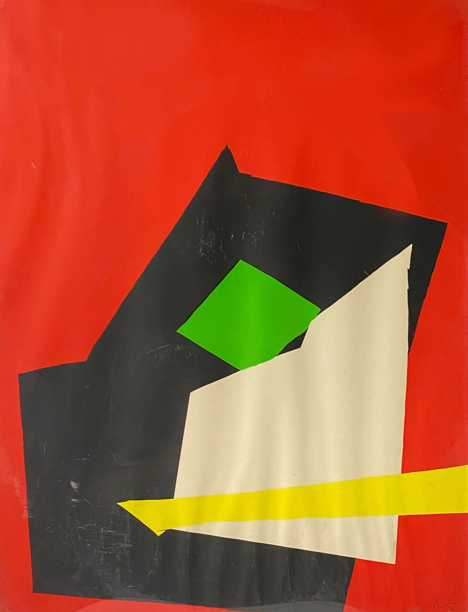 Modern Abstract Geometric Signed Lithograph Print (1 of 4)