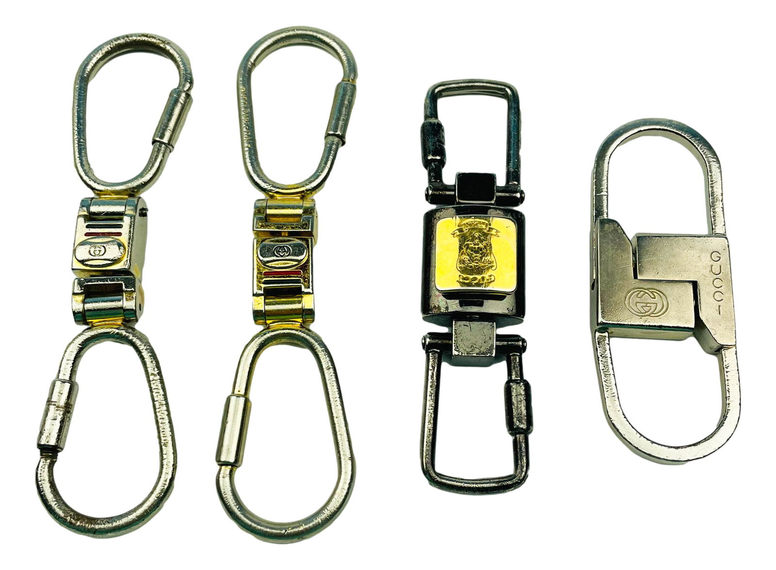 Gucci Italy Silver Gold Tone Keychain Keyring LOT (1 of 5)