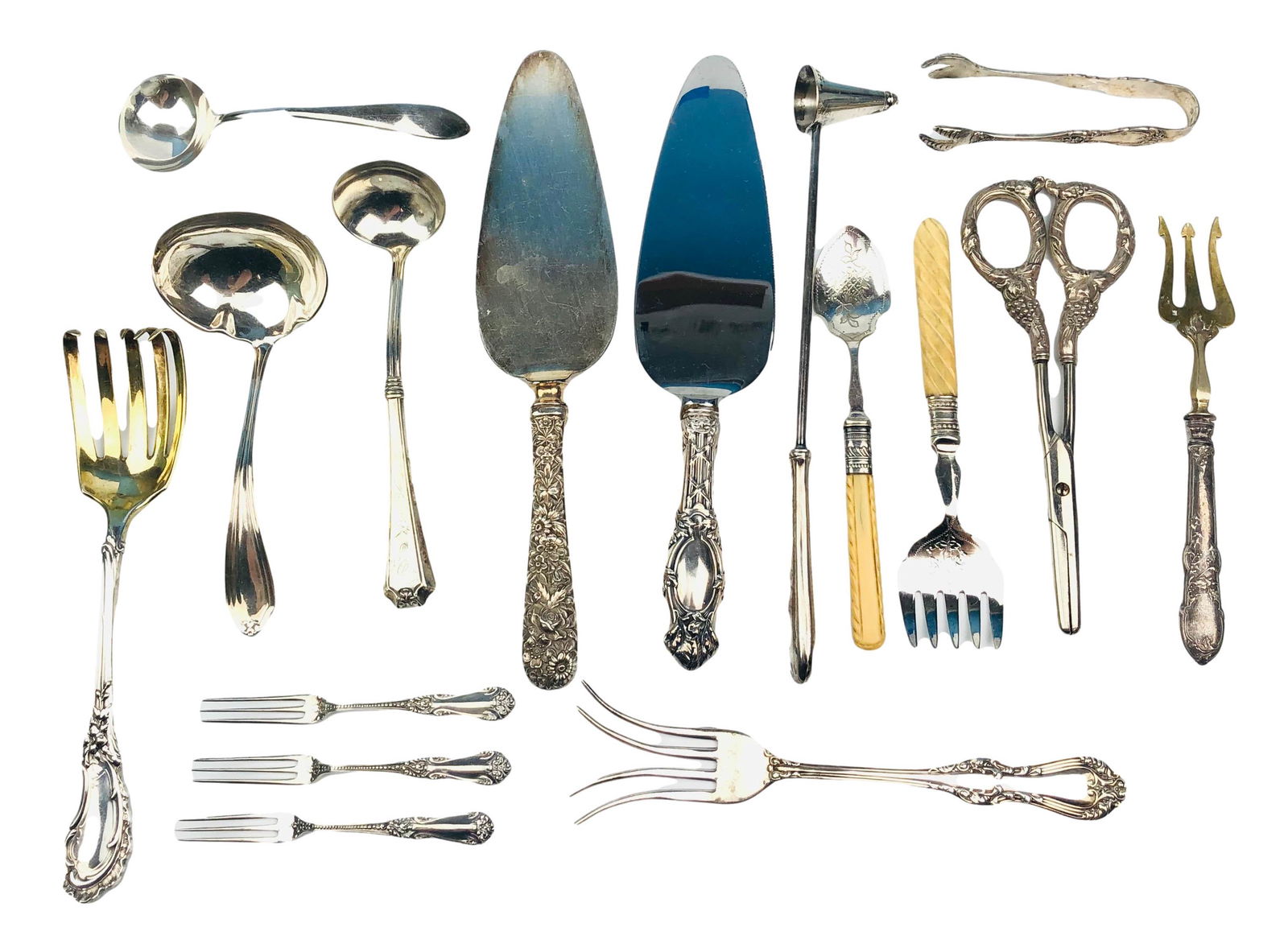 Sterling Silver Dinner & Table Servers 16pc. 730g (1 of 13)