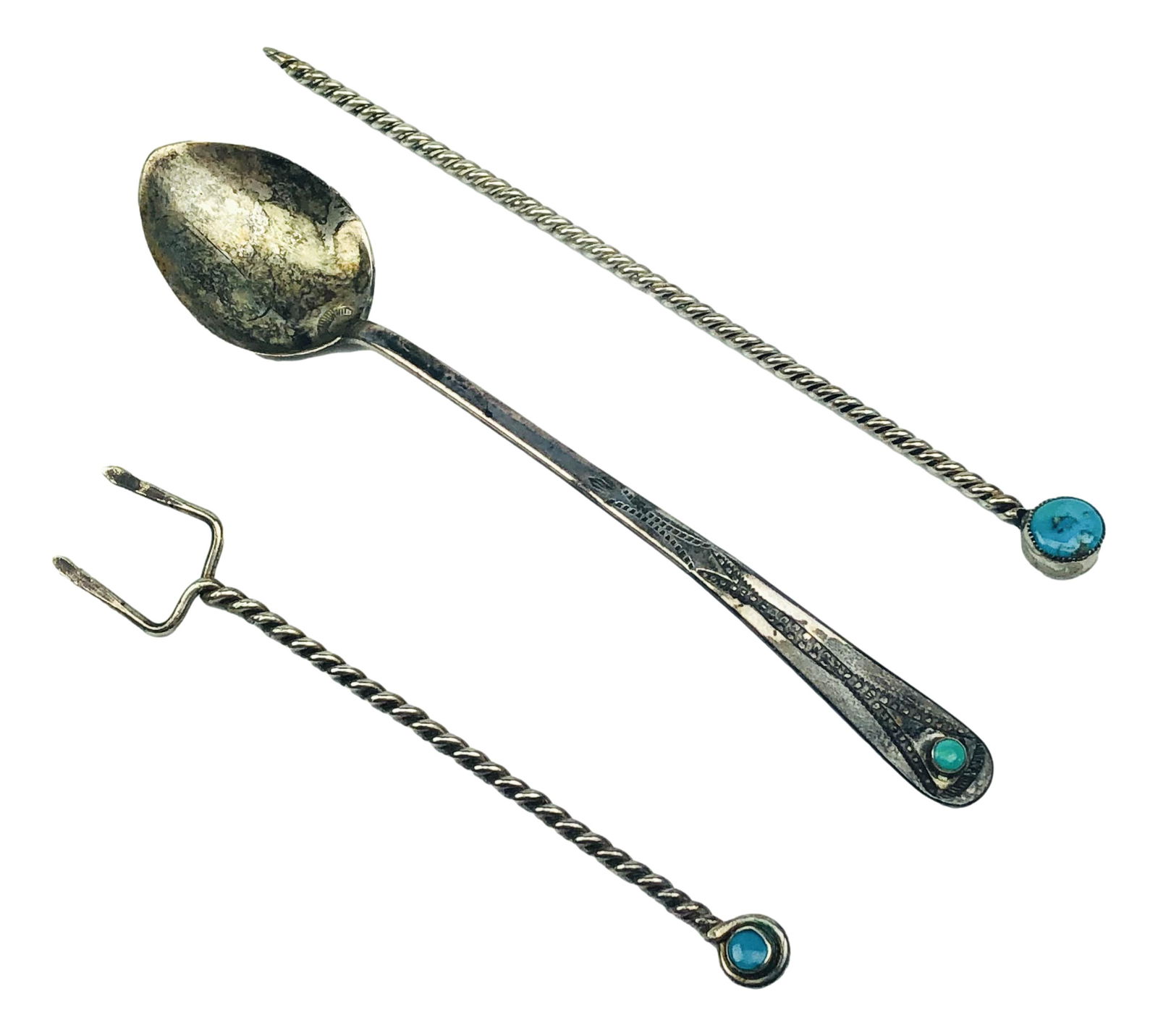 Art Deco Sterling Silver Cocktail Service SET 25g (1 of 4)