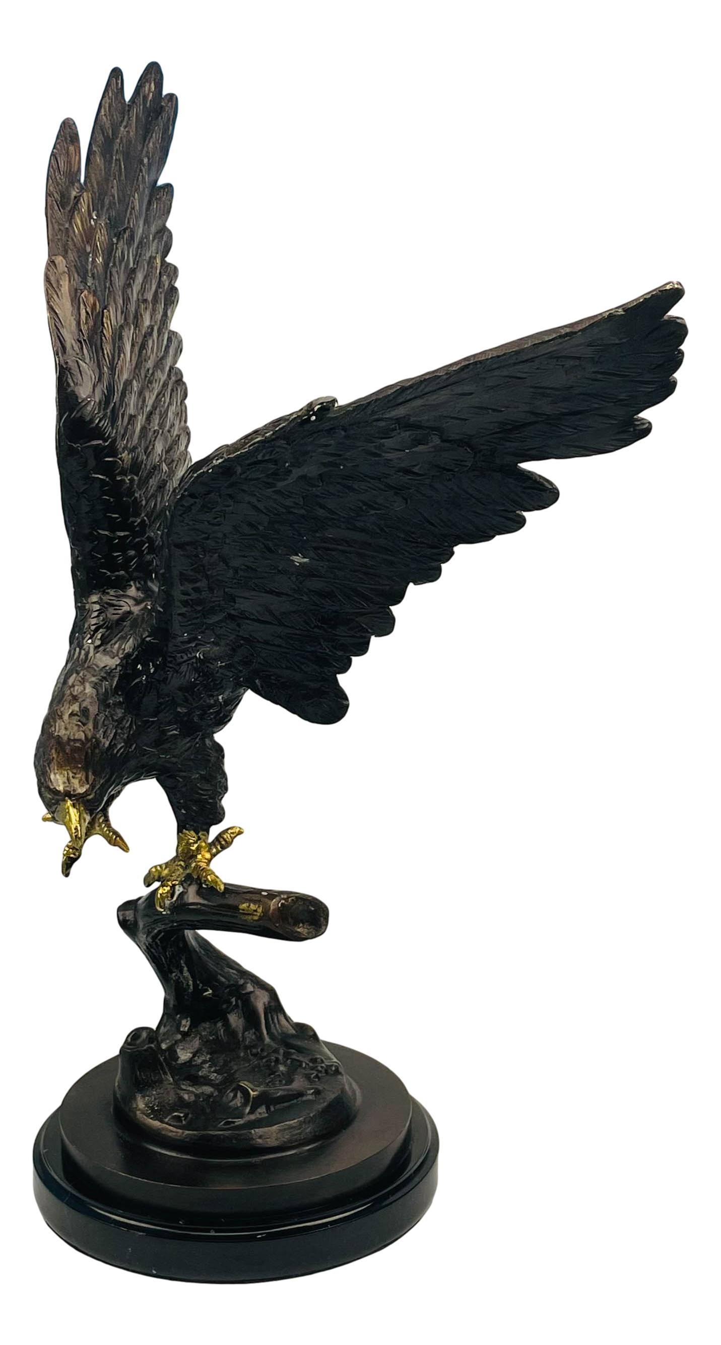 Mystery Artist Bald Eagle Bronze Bird Sculpture (1 of 4)