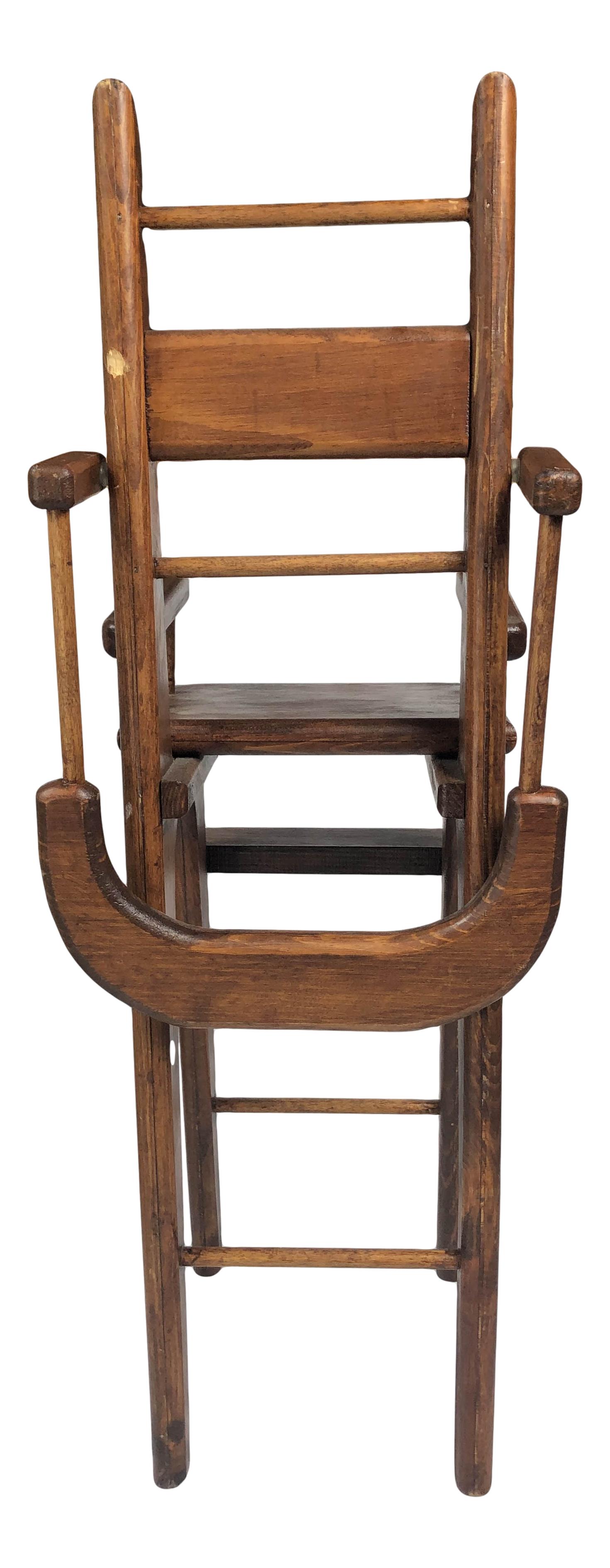 Antique American Maple Wood Dolls High Chair Tray (1 of 7)