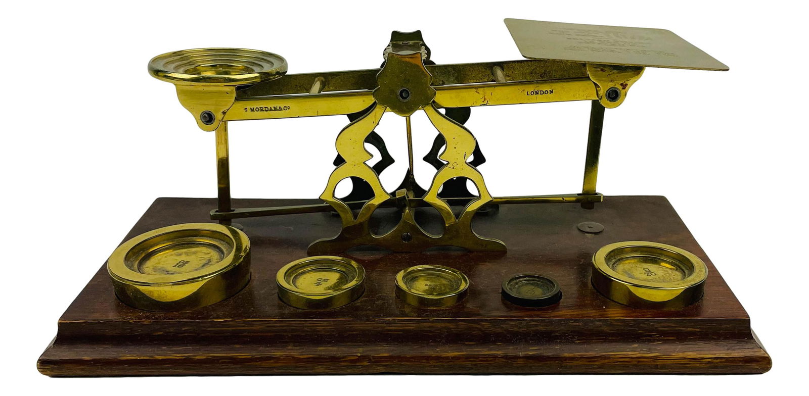 Antique Sampson Mordan Wood Brass Postage Scale (1 of 5)