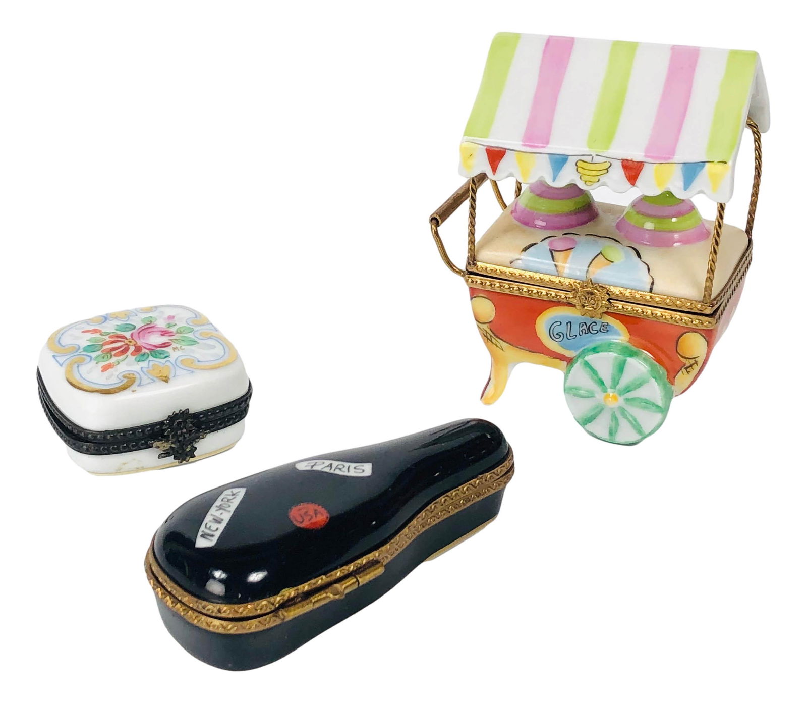 3 Signed Limoges French Porcelain Trinket Boxes (1 of 11)