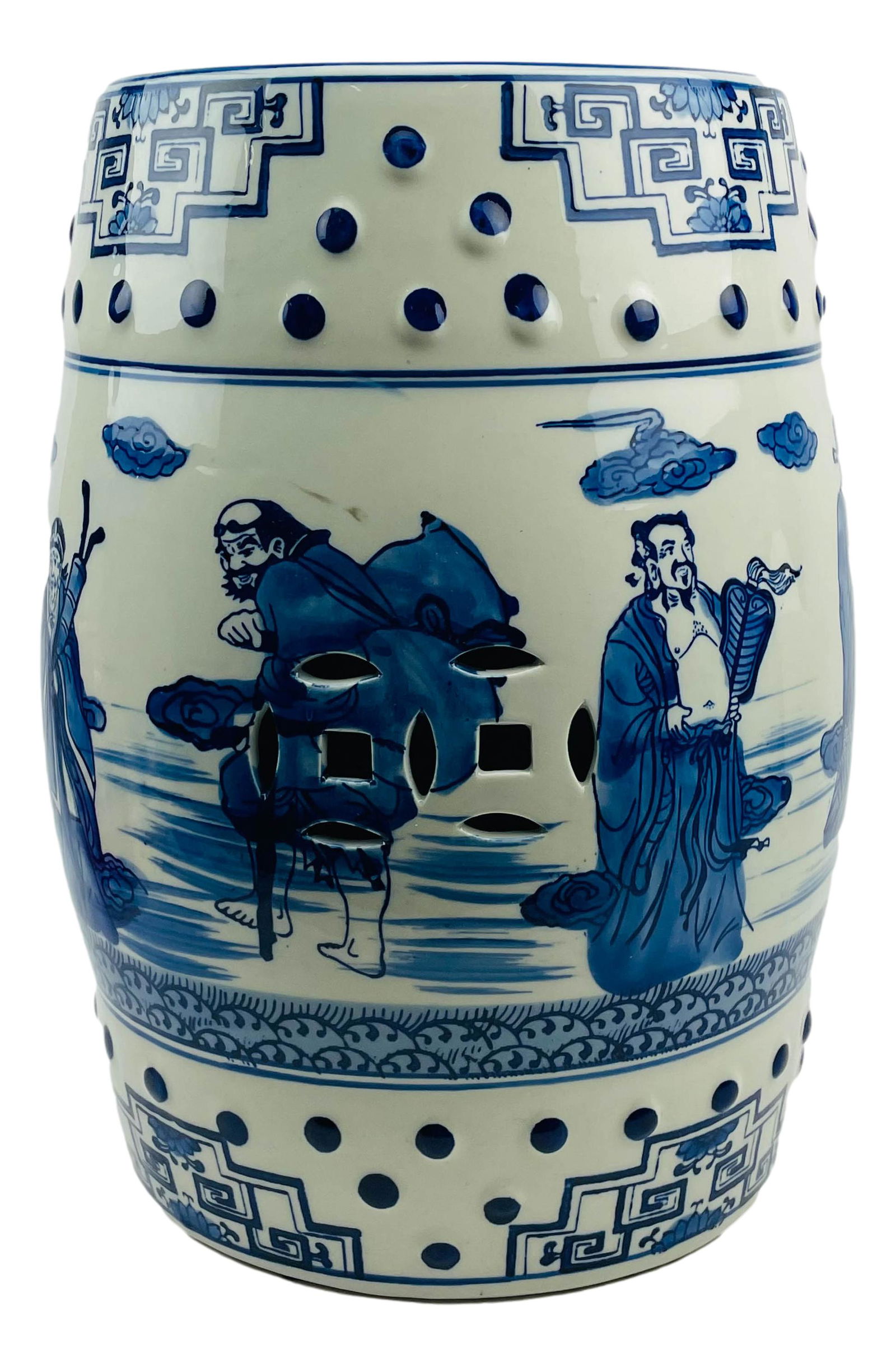 Japanese Blue White Porcelain Garden Seat Stool (1 of 4)