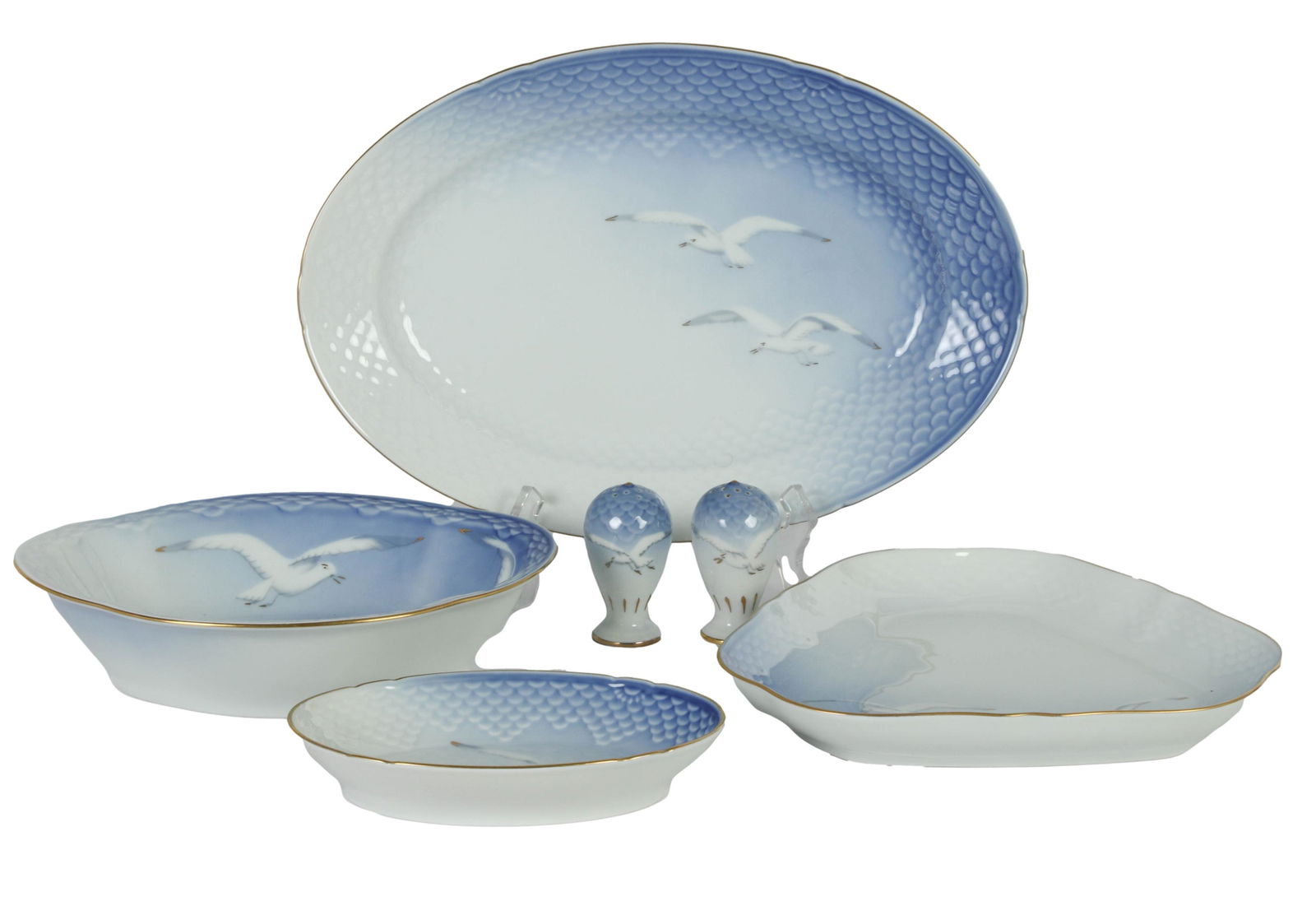 B&G Denmark Seagull Decorated Serving Dish 5pc LOT (1 of 6)