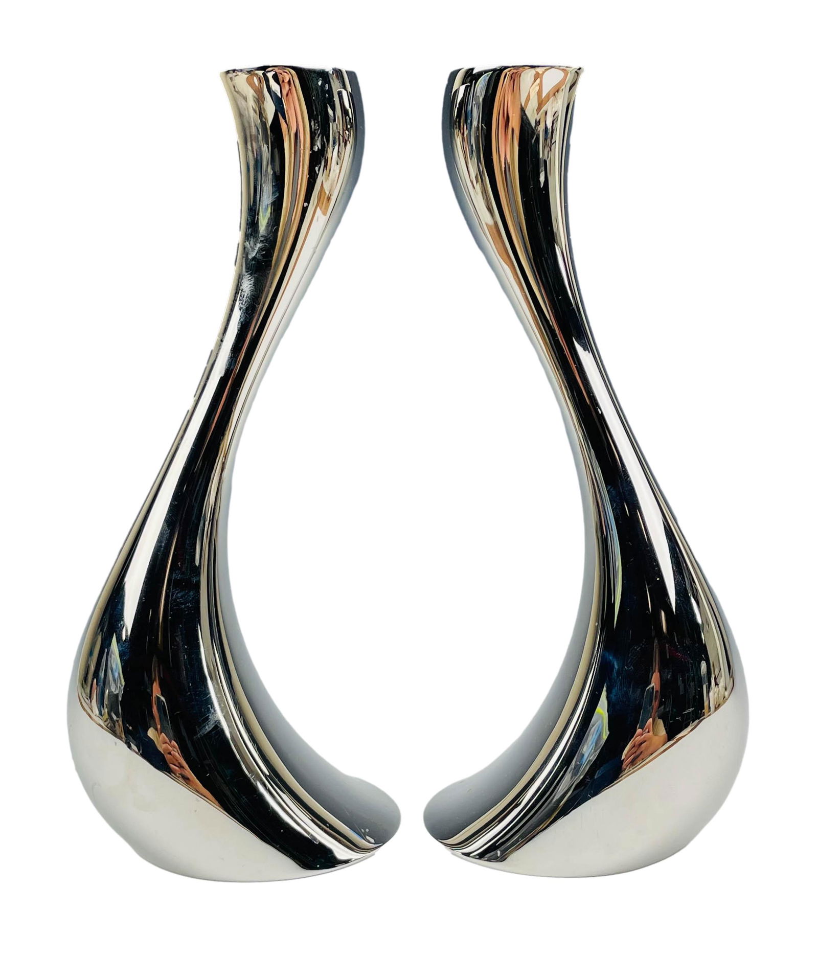 Georg Jensen Denmark Cobra Stainless Candleholders (1 of 4)