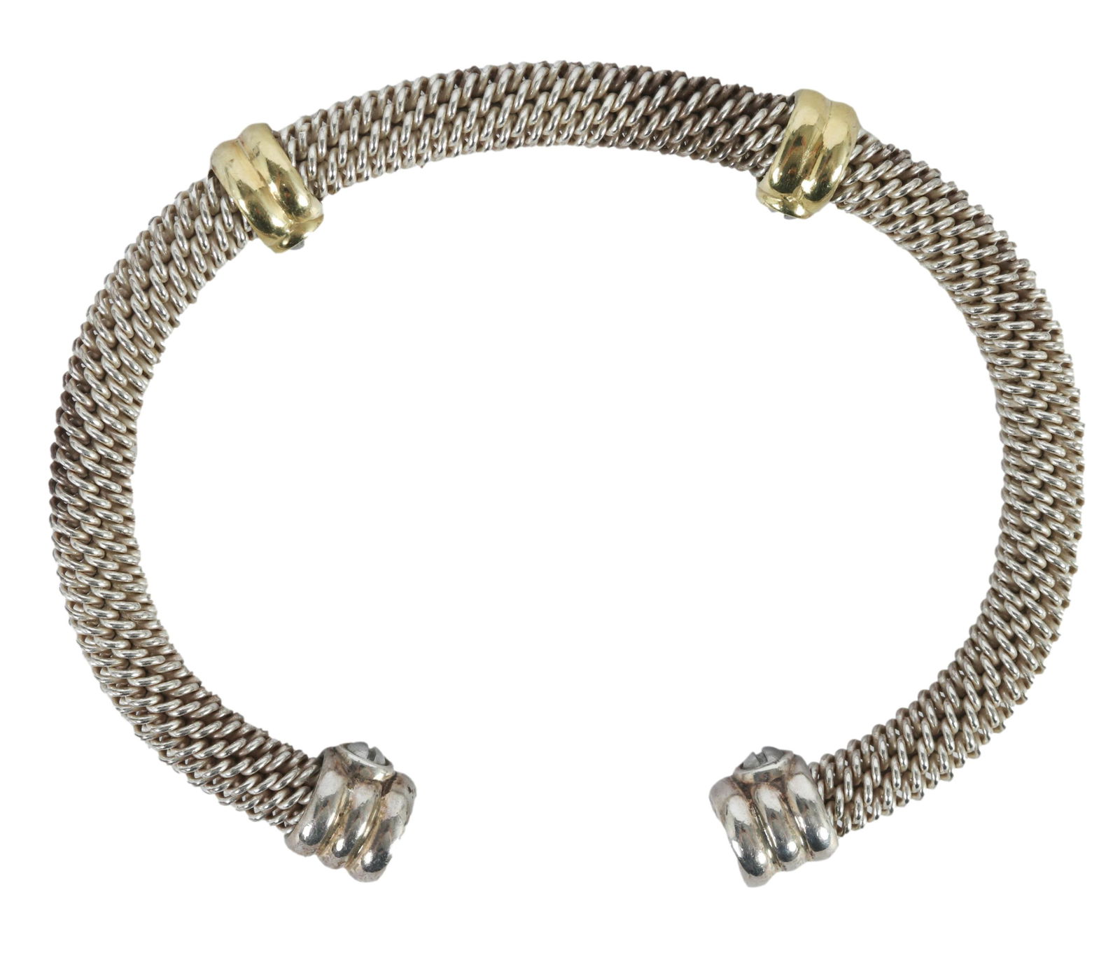 18K Sterling Silver 925 Interwoven Bangle Bracelet (1 of 3)