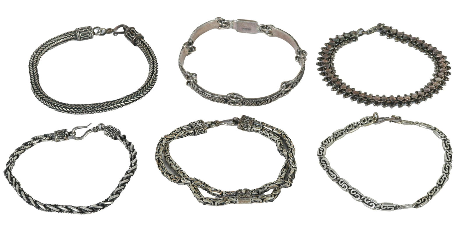 Sterling Silver 925 6pc Ladies Link Bracelet LOT (1 of 5)