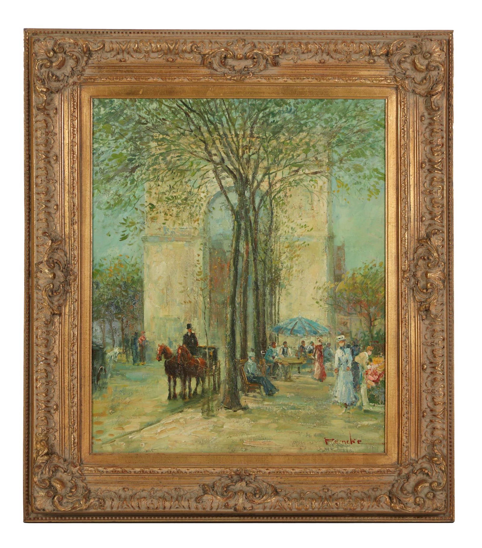 Te Pencke b.1929 Parisian Landscape Oil Painting (1 of 4)