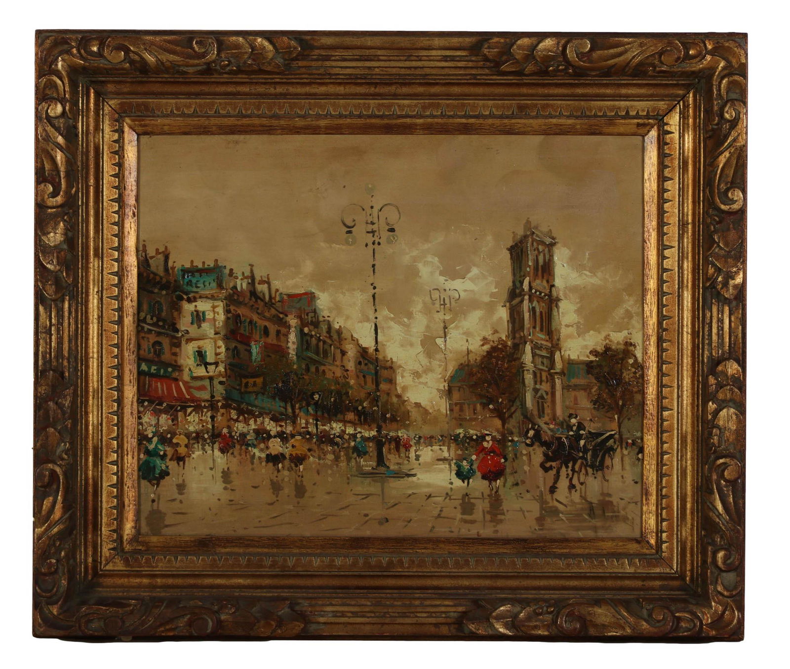 Impressionist Parisian Cityscape Oil Painting (1 of 5)
