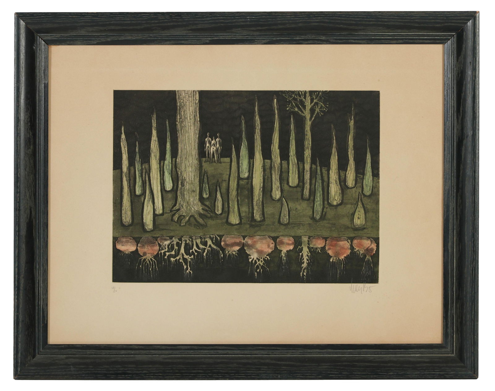 Lars Bo (1924-1999) Tree Roots Color Lithograph LE (1 of 6)