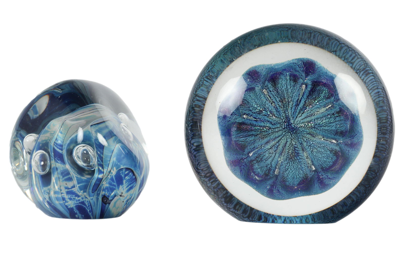 Robert Eickholt Art Glass 2pc Paperweight LOT (1 of 5)