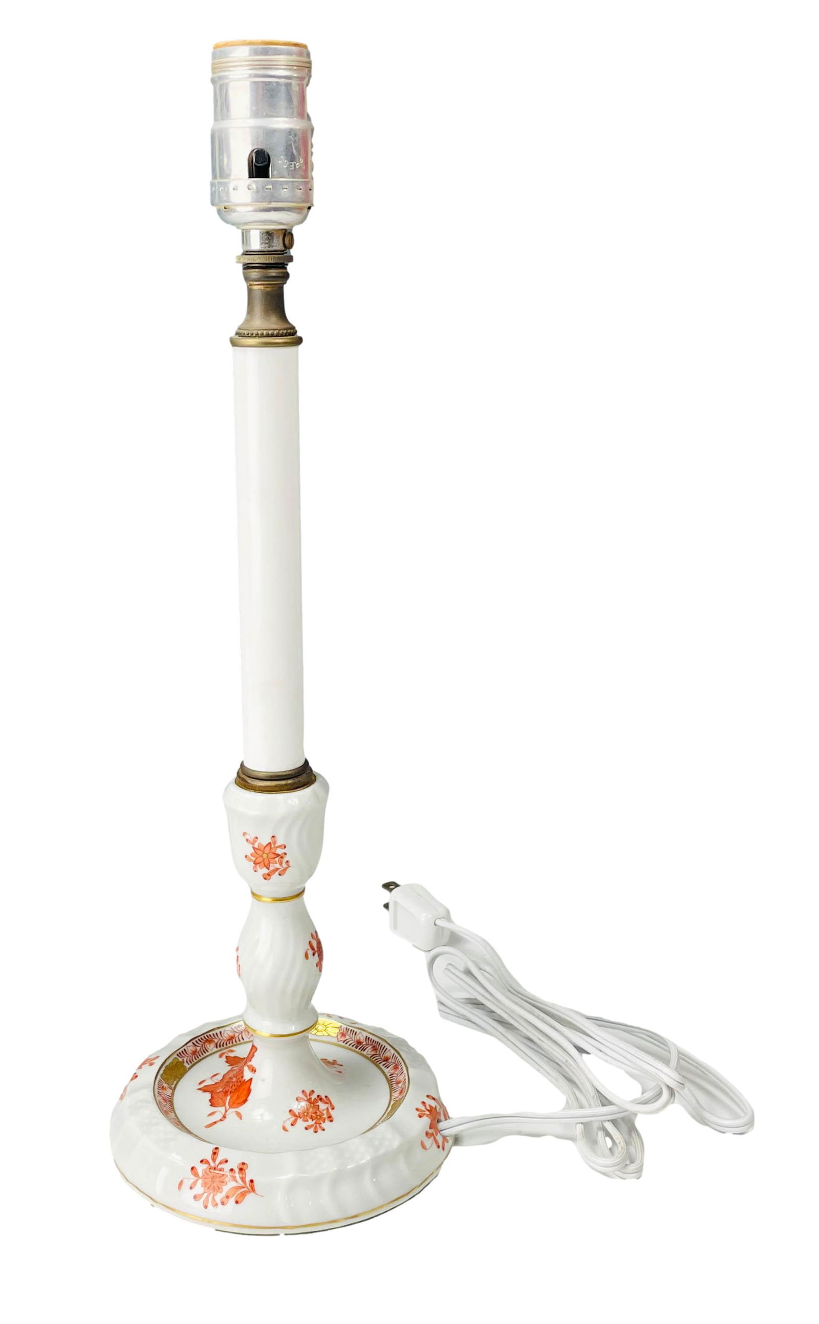 Herend Chinese Bouquet Rust Porcelain Table Lamp (1 of 6)