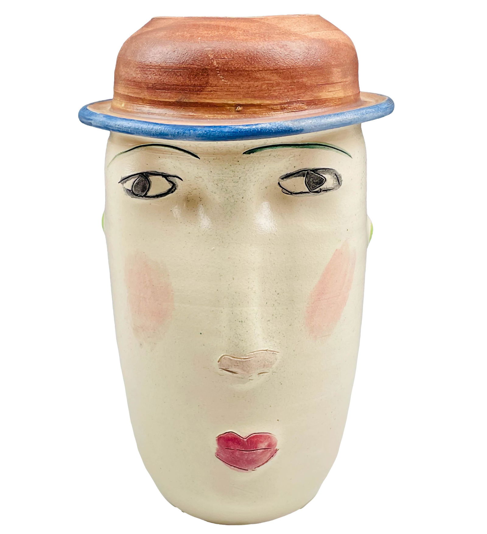 Mystery Artist Ceramic Pottery Signed Head Vase (1 of 6)