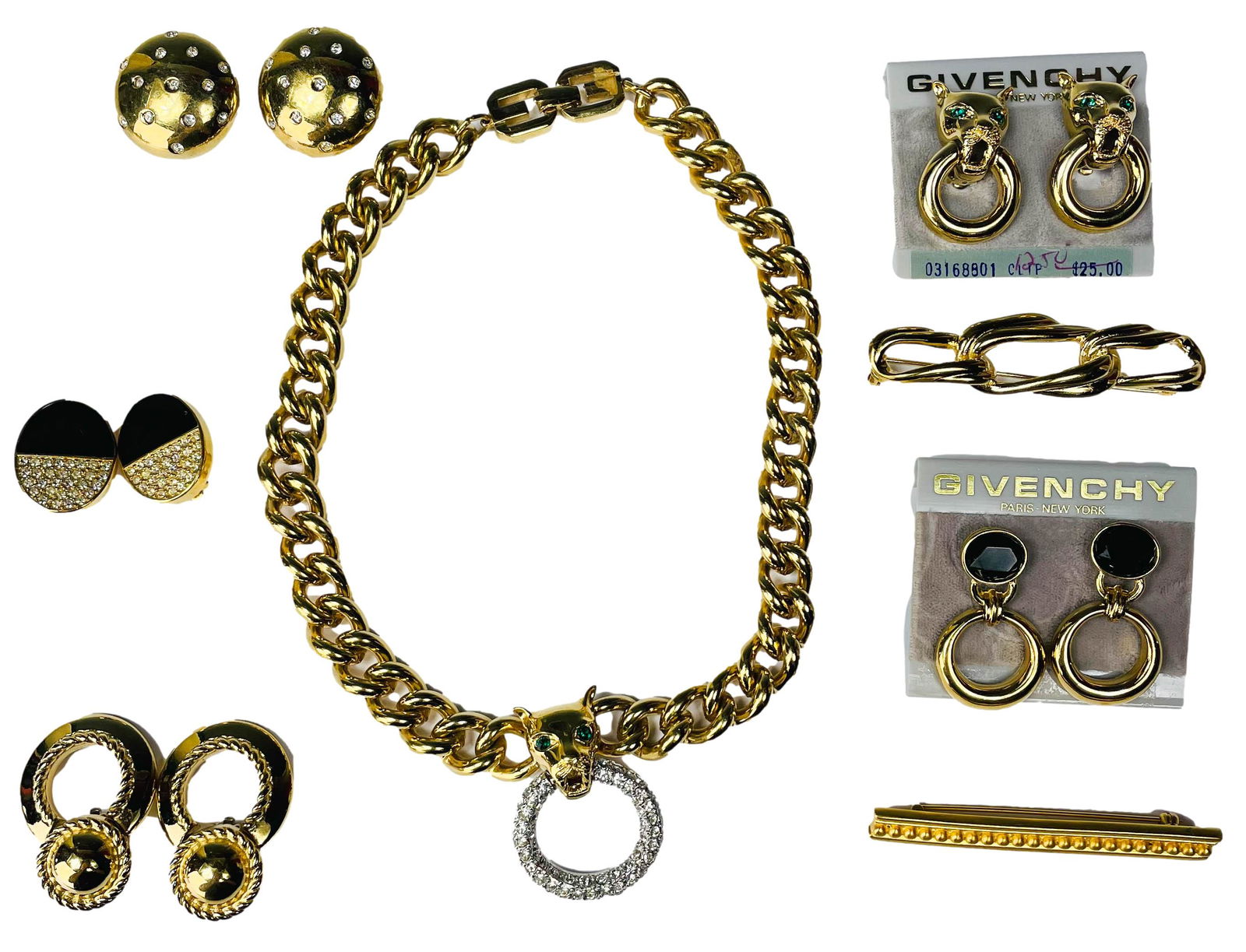 Givenchy Designer 8pc Earrings Brooch Necklace LOT (1 of 11)