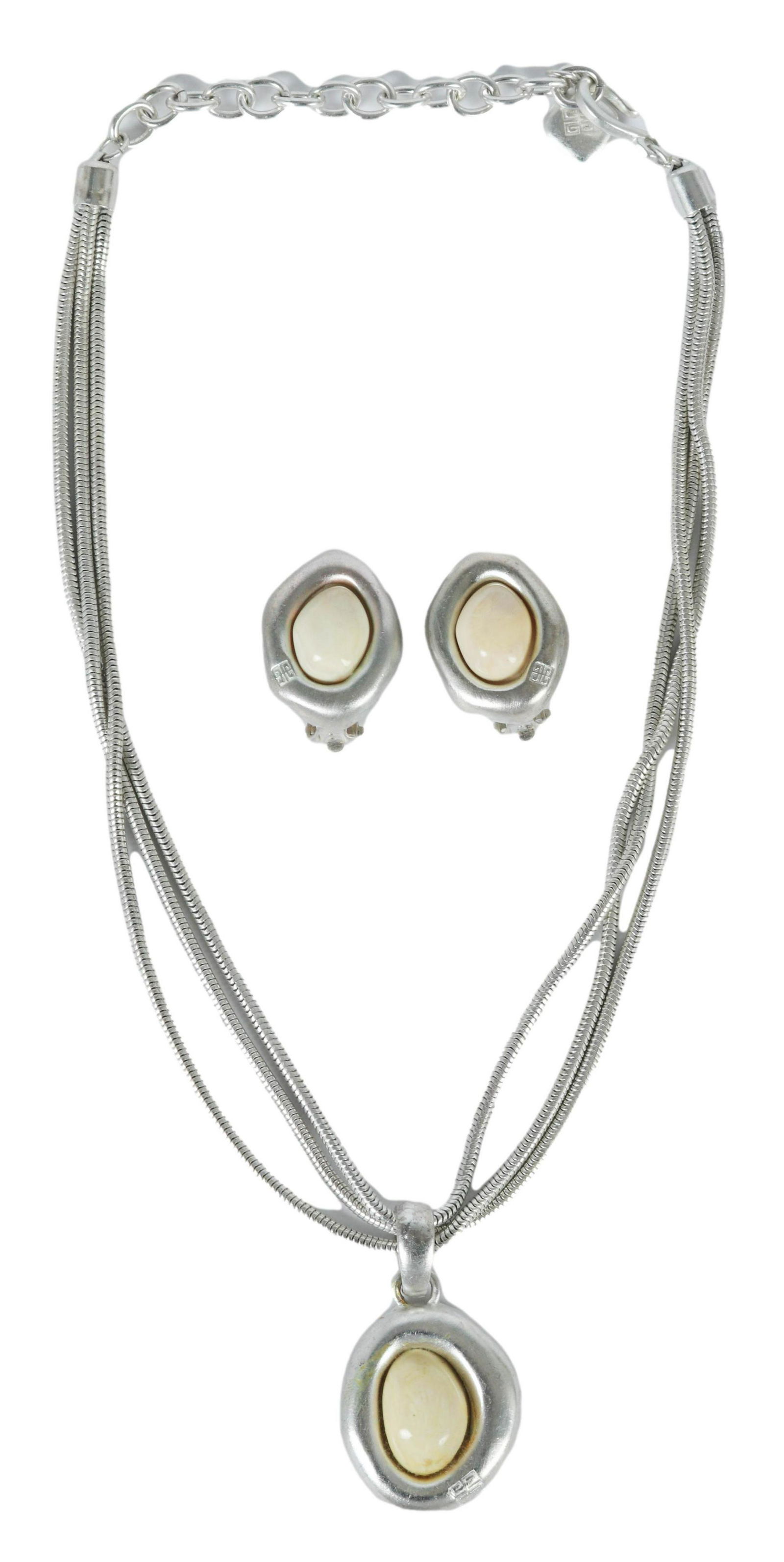 Givenchy Silver Tone Necklace & Earring ESTATE LOT (1 of 7)