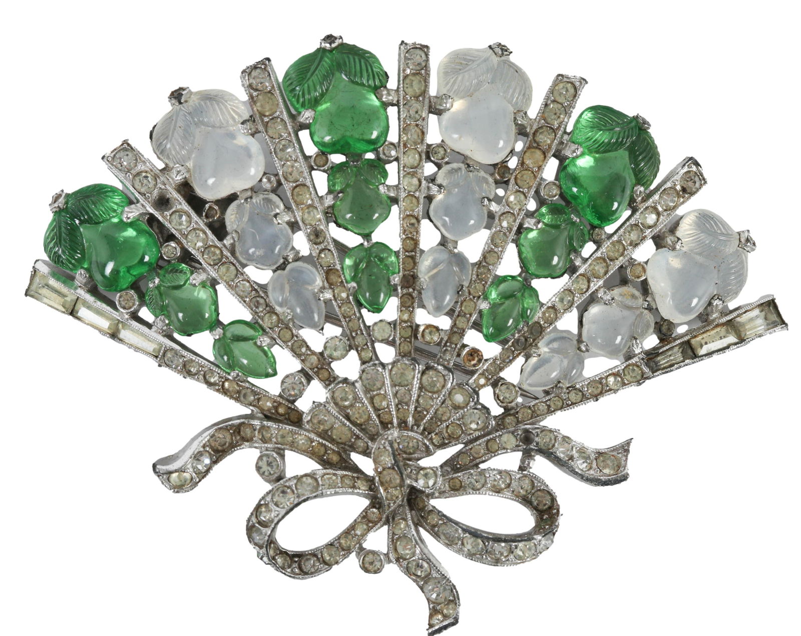 Trifari Crown Fan Bow Designer Jewelry Brooch Pin (1 of 4)