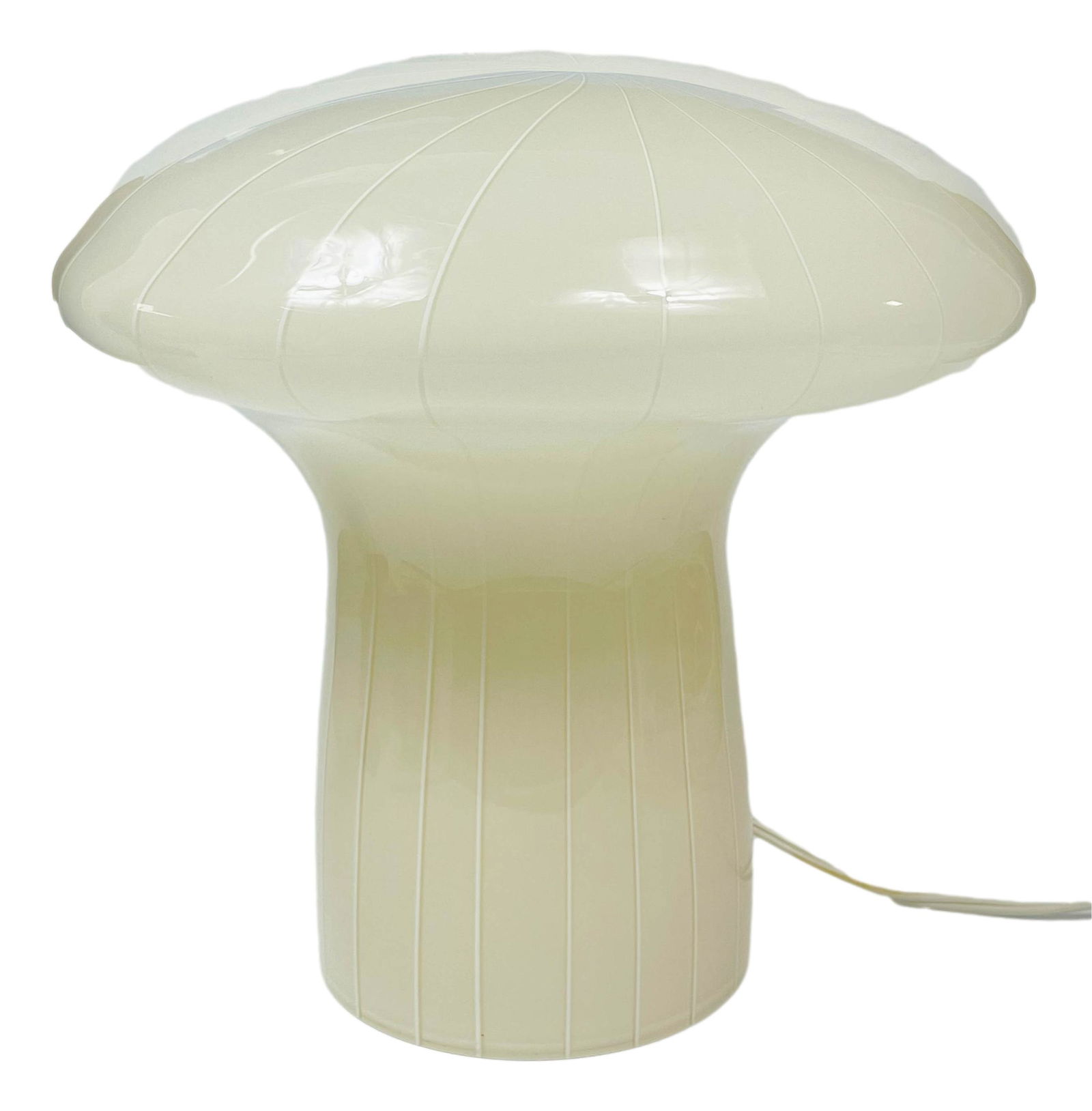 Milano Italy Glass White Modern Mushroom Lamp (1 of 4)