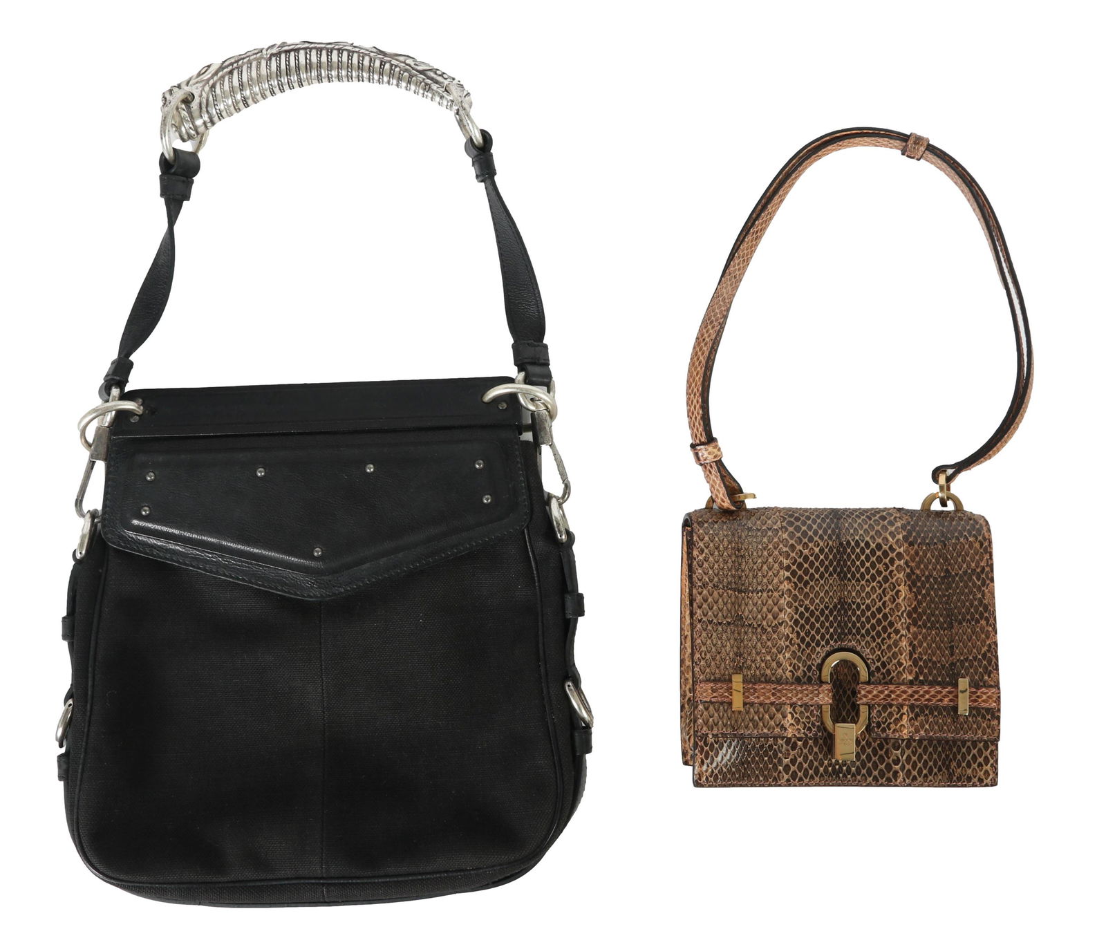 Gucci Snakeskin Purse & Yves St Laurent Handbag (1 of 5)