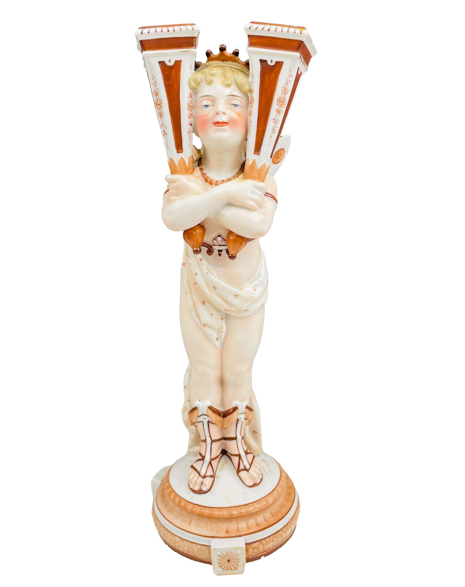 KPM German Porcelain Figural Fairy Double Bud Vase (1 of 5)