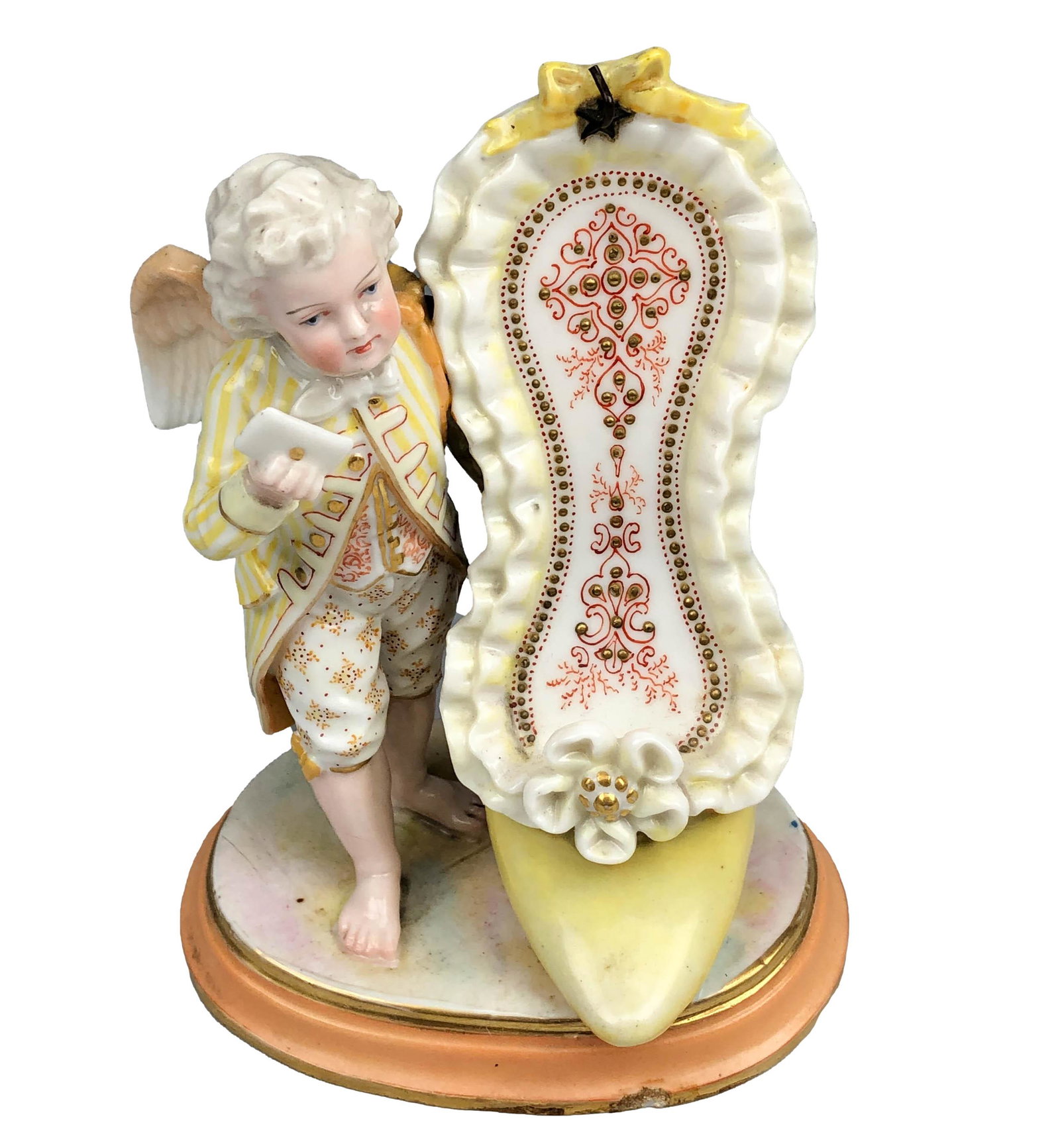 KPM German Porcelain Figural Pocket Watch Holder (1 of 5)