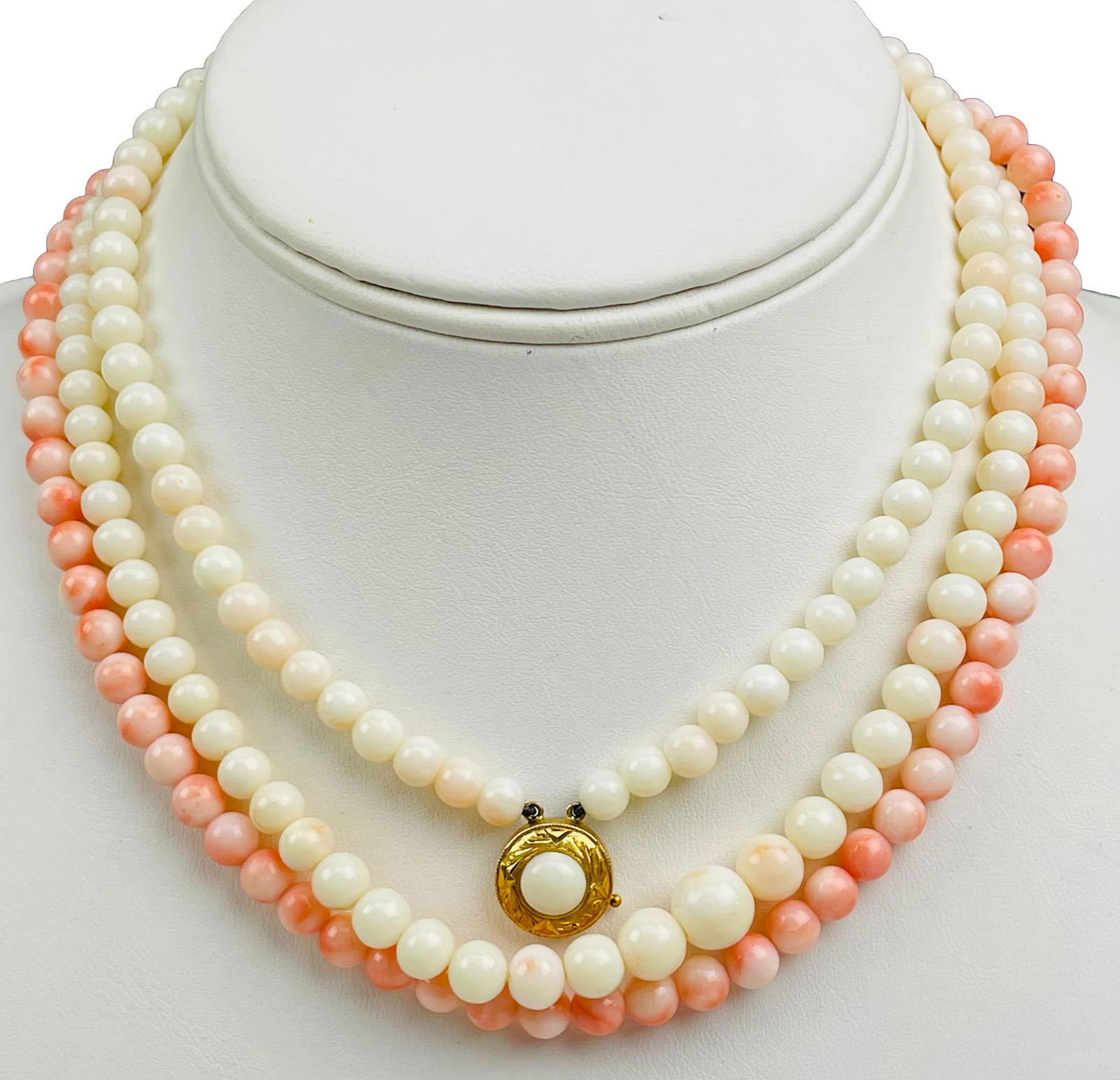 Angel Skin Salmon Coral Bracelet Necklace 3pc Lot (1 of 3)