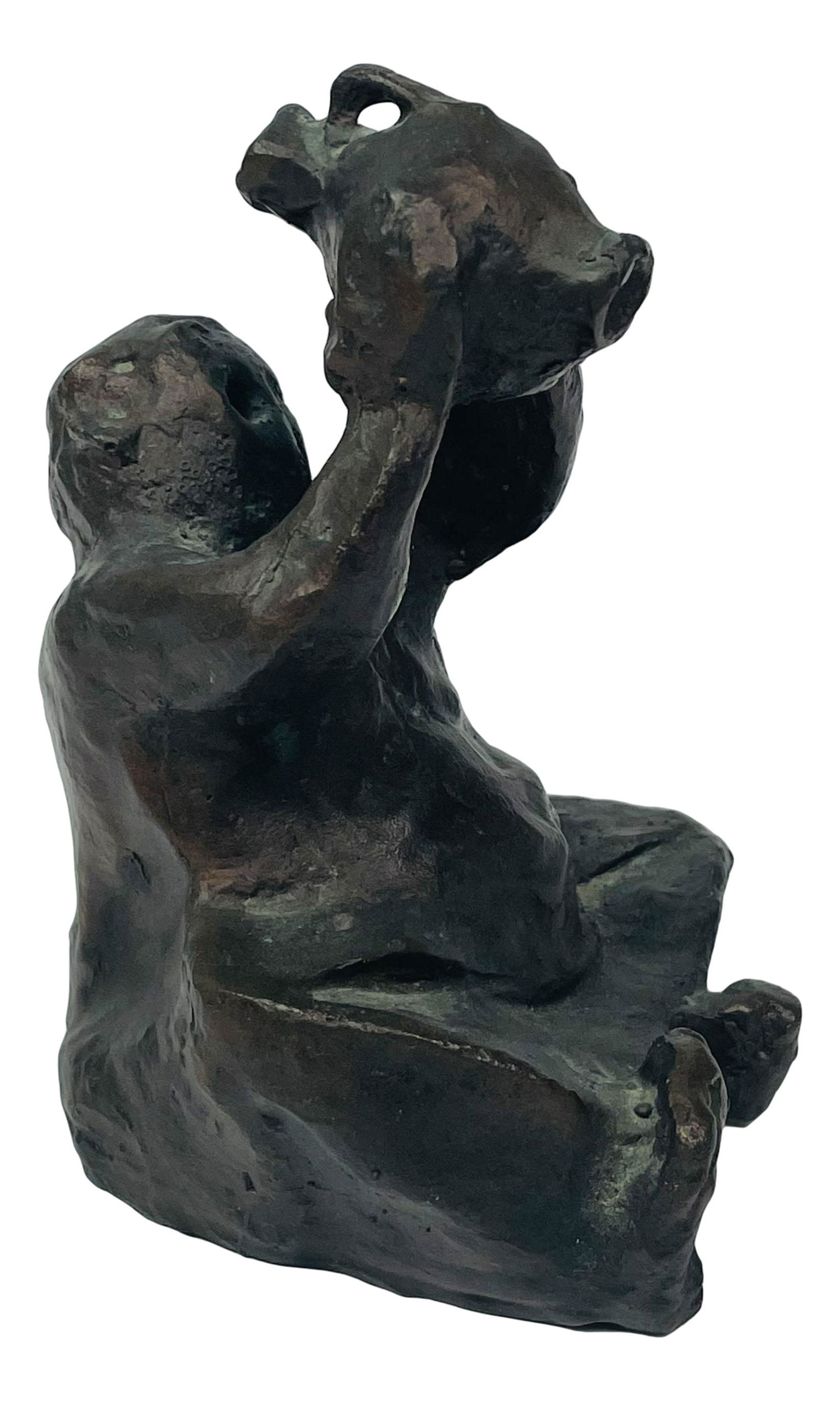 Bronze Figure Holding Up A Jug Sculpture LE SIGNED (1 of 4)