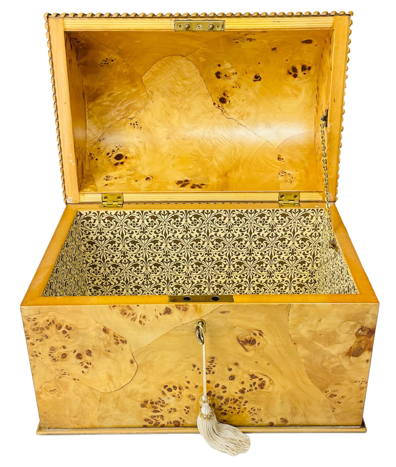 Hollywood Regency Burl Wood Domed Love Letter Box (1 of 4)