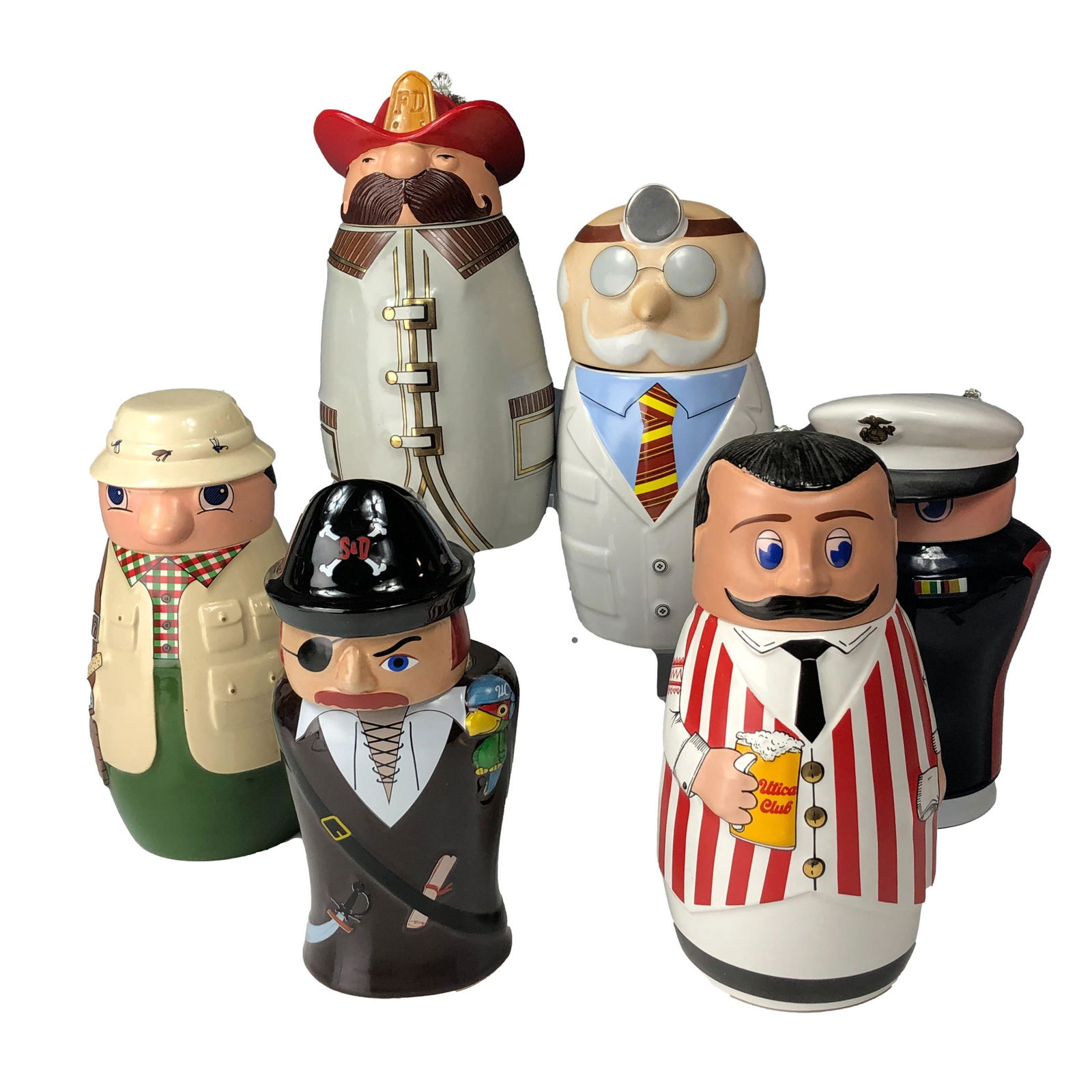 Webco First Edition Figural 6pc Beer Stein Mug LOT (1 of 9)